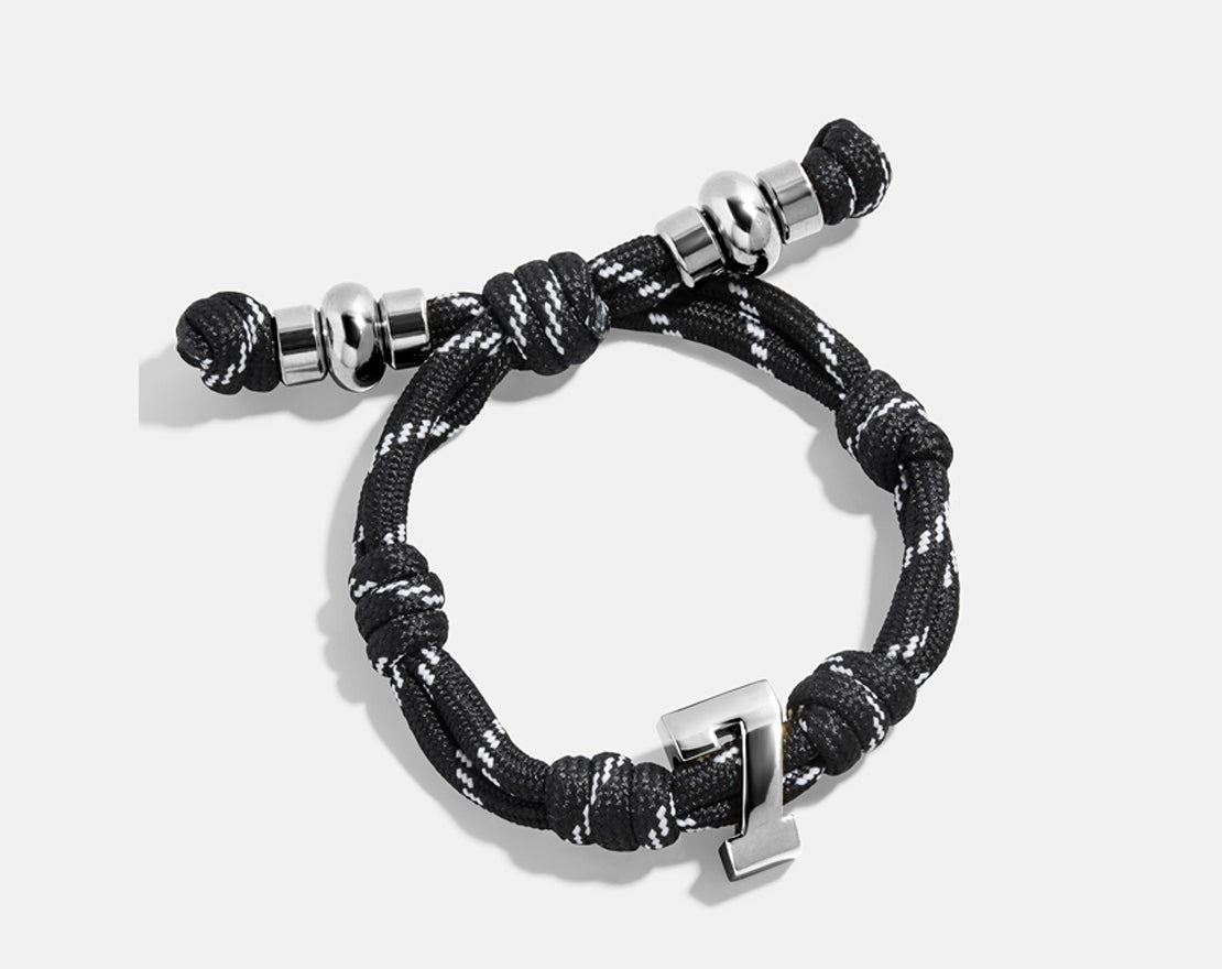 Knotty Varsity Number Custom Bracelet - Onyx Single Digit