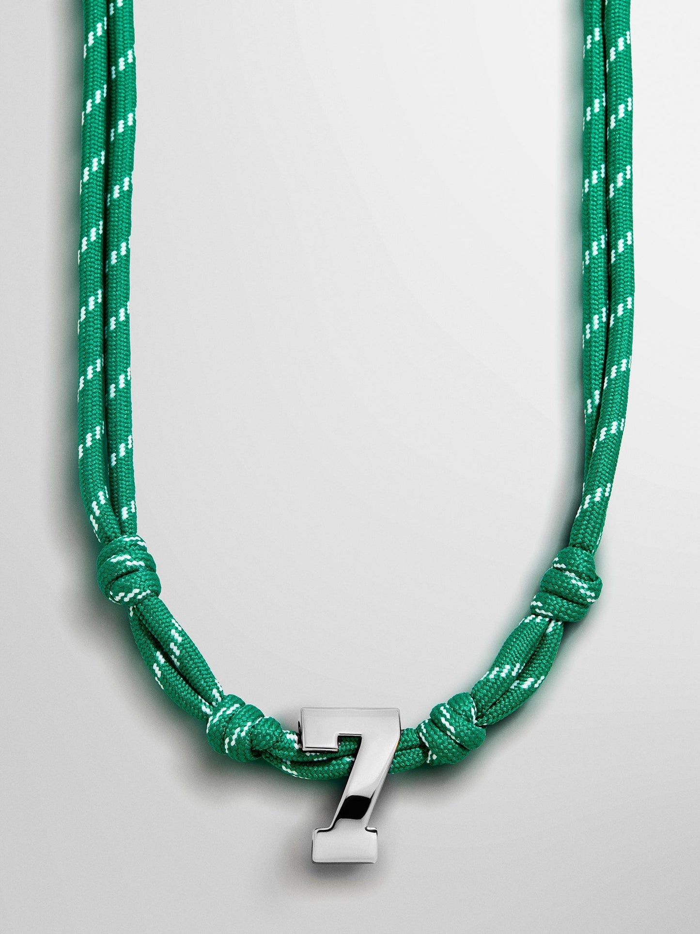 Knotty Varsity Custom Necklace - Bright Green Single Digit