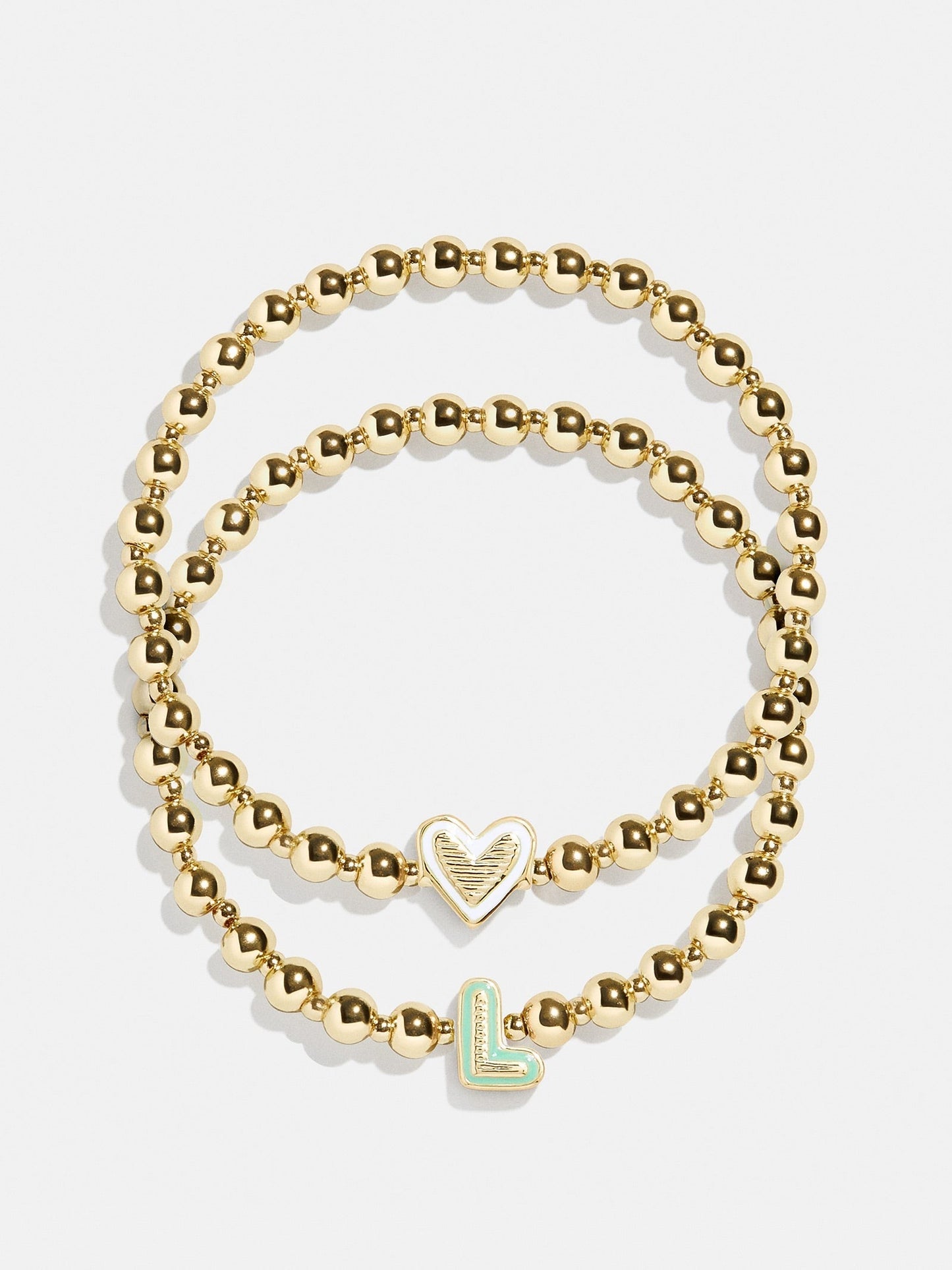 Initial & Heart Kids' Pisa Bracelet Set - Gold