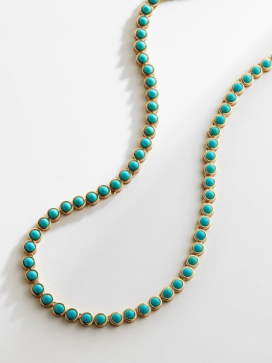 Nina Semi-Precious Necklace - Gold/Turquoise