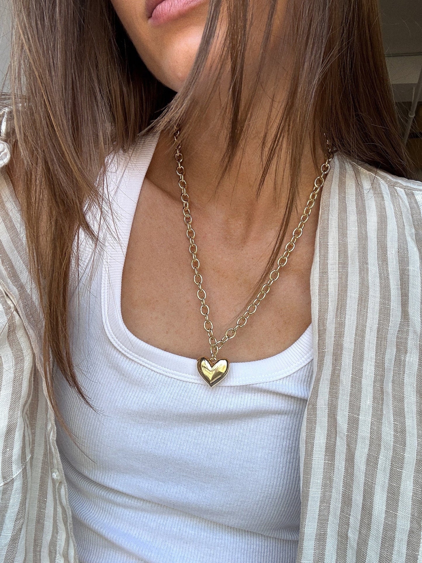 Millie Mini Bubble Heart Necklace - Gold