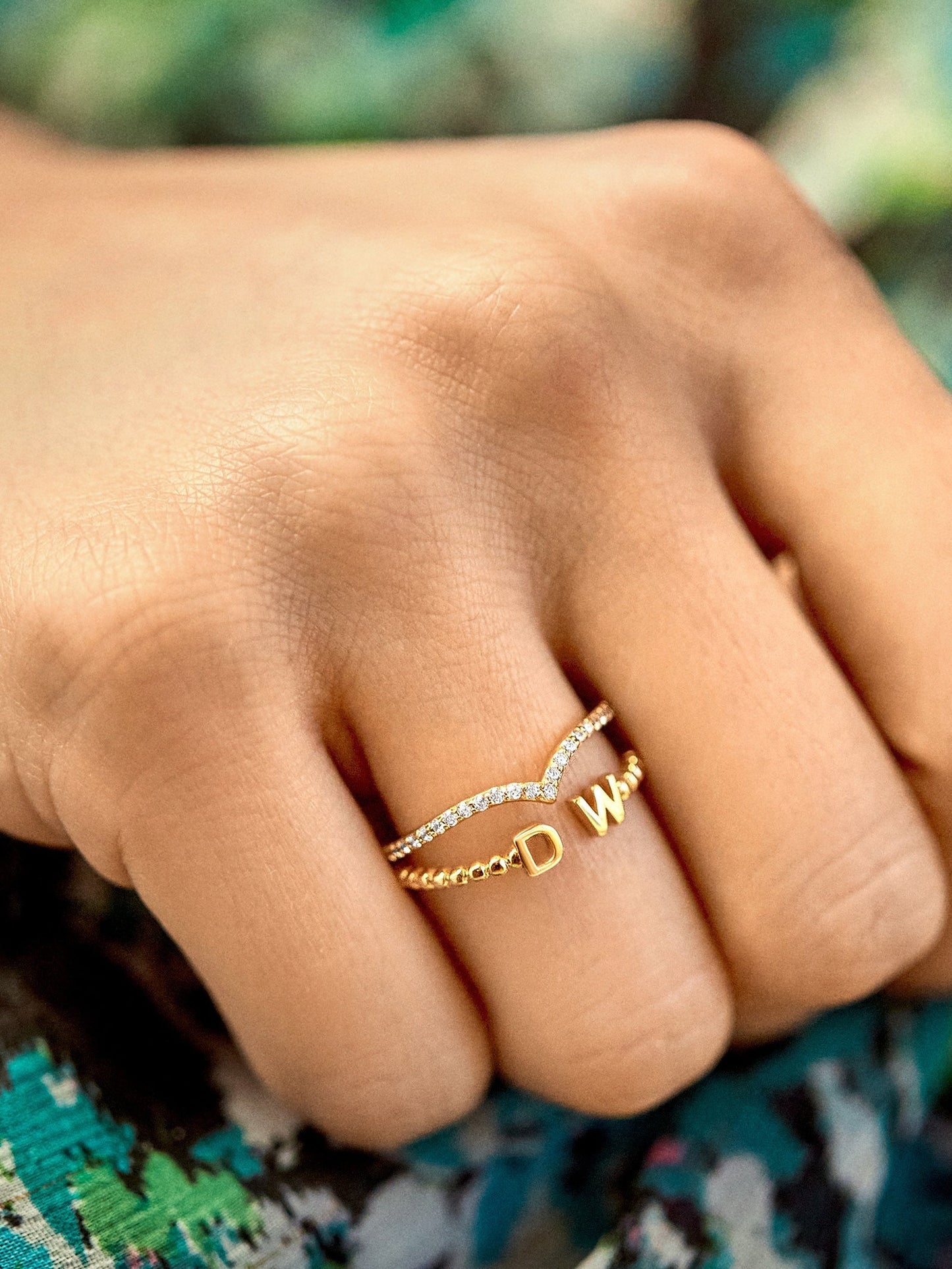 Sterling Silver Custom Initial Ring - Silver