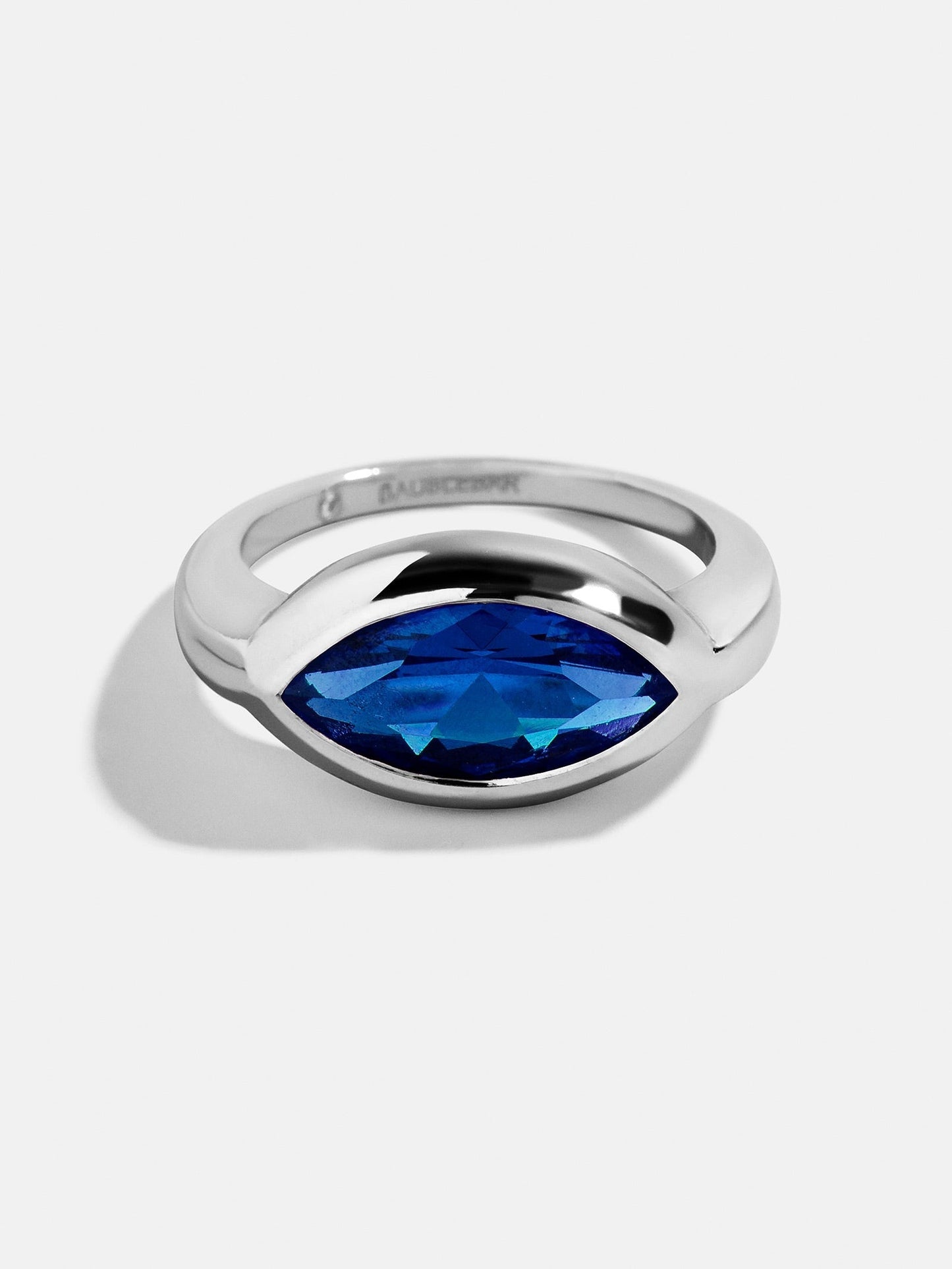 Silver Cubic Zirconia Custom Birthstone Ring - Sapphire