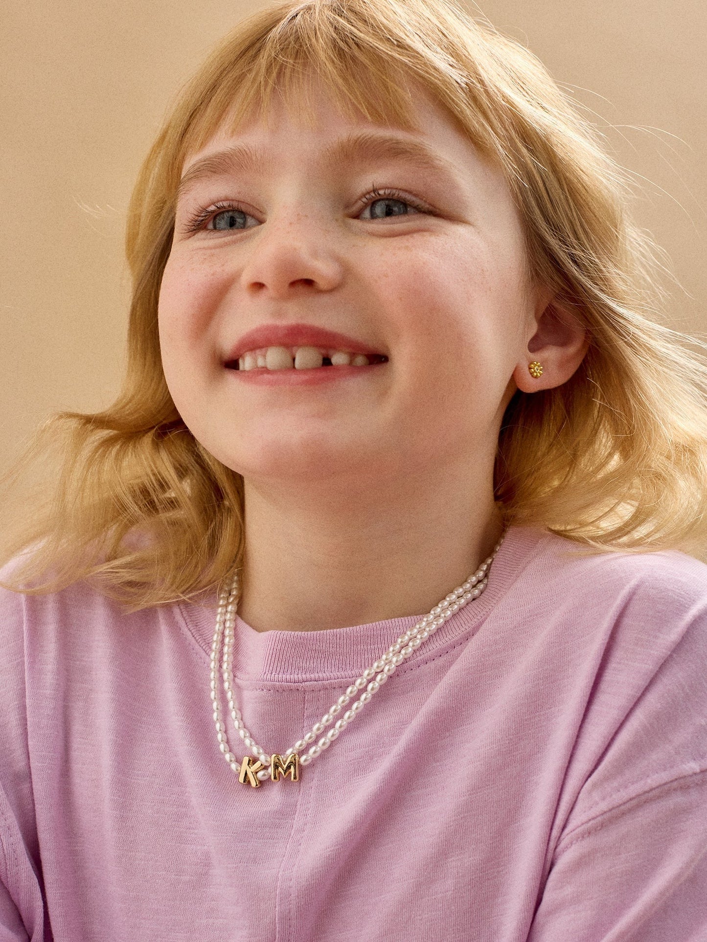 Playful Pearls Kids’ Initial Necklace - Gold/Pearl