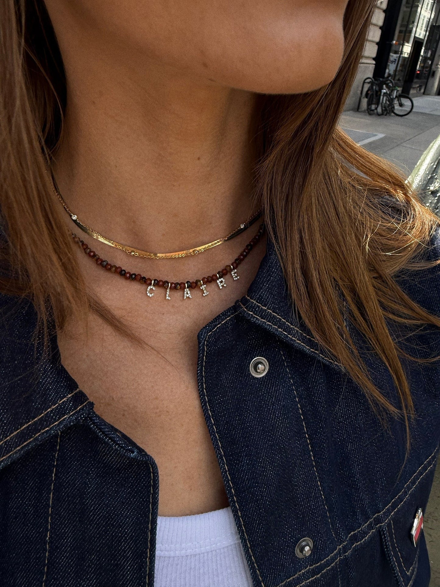 Mini Semi-Precious Custom Necklace - Tiger's Eye