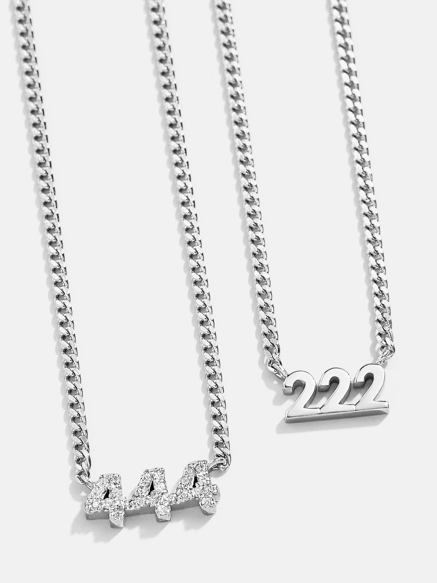 Sterling Silver Custom Angel Number Necklace - Silver