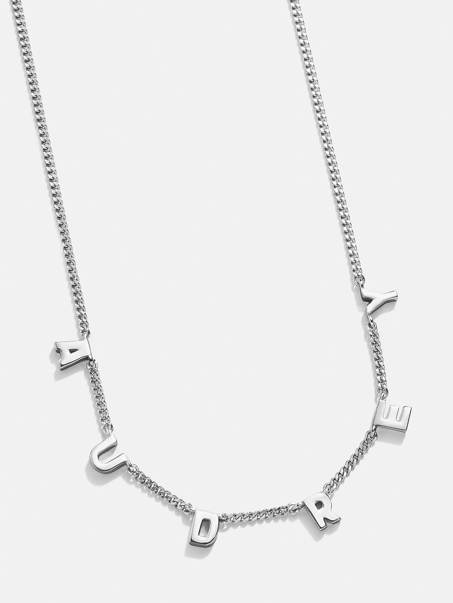 Mini Sterling Silver Spaced Letter Custom Name Necklace - Sterling Silver