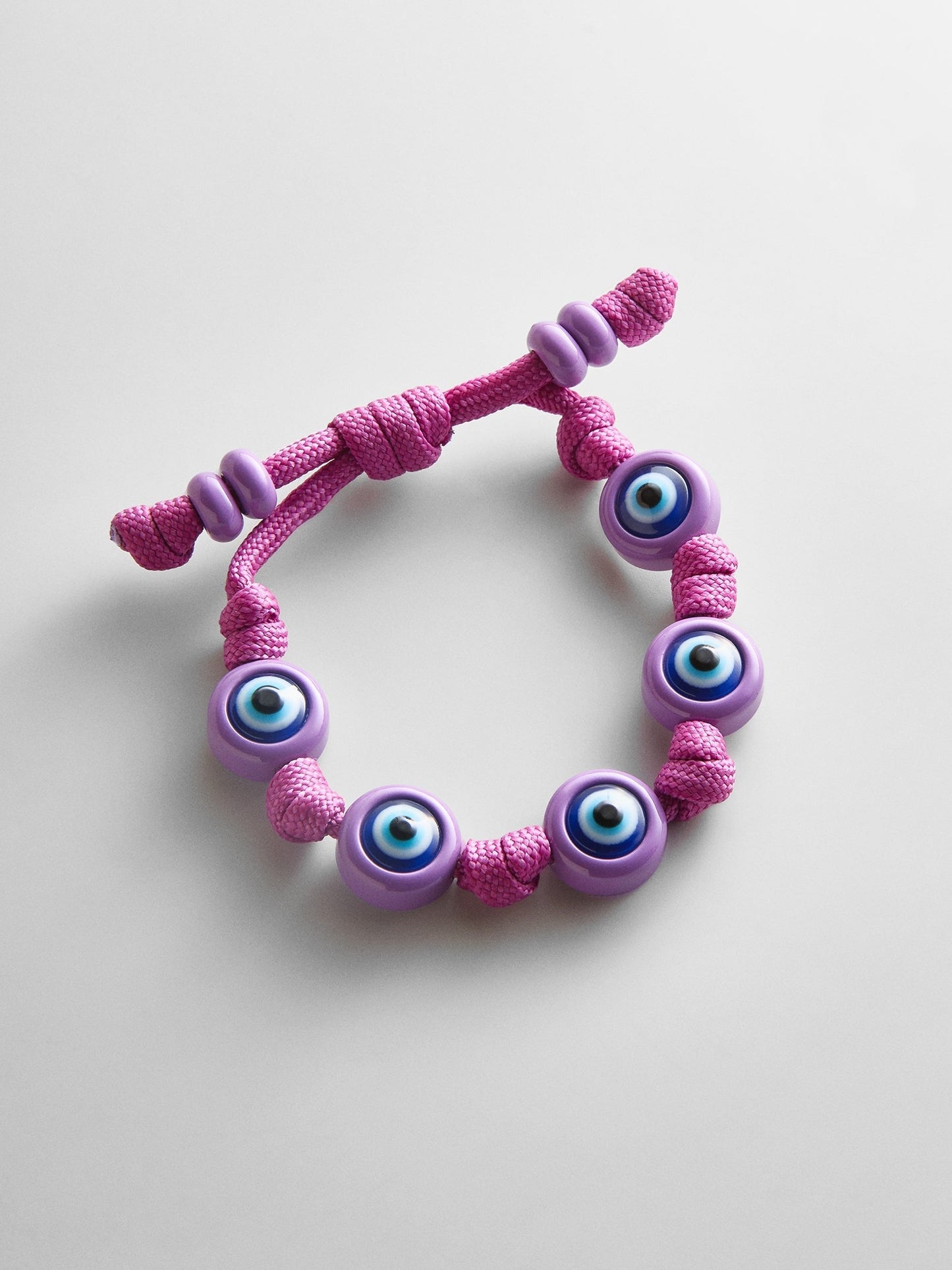 Knotty Good Eye Cord Bracelet - Lilac