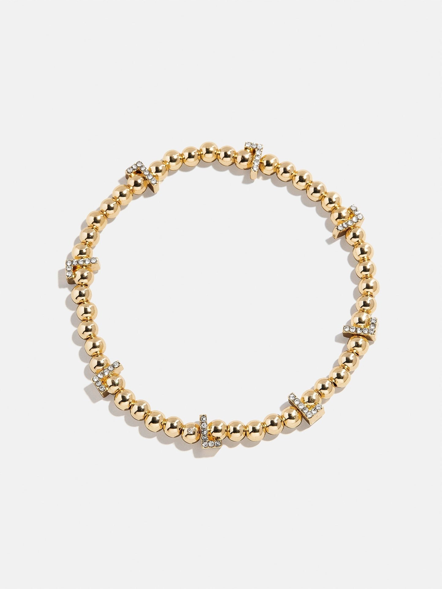 Gold/Pavé Repeating Initial Pisa Bracelet - L