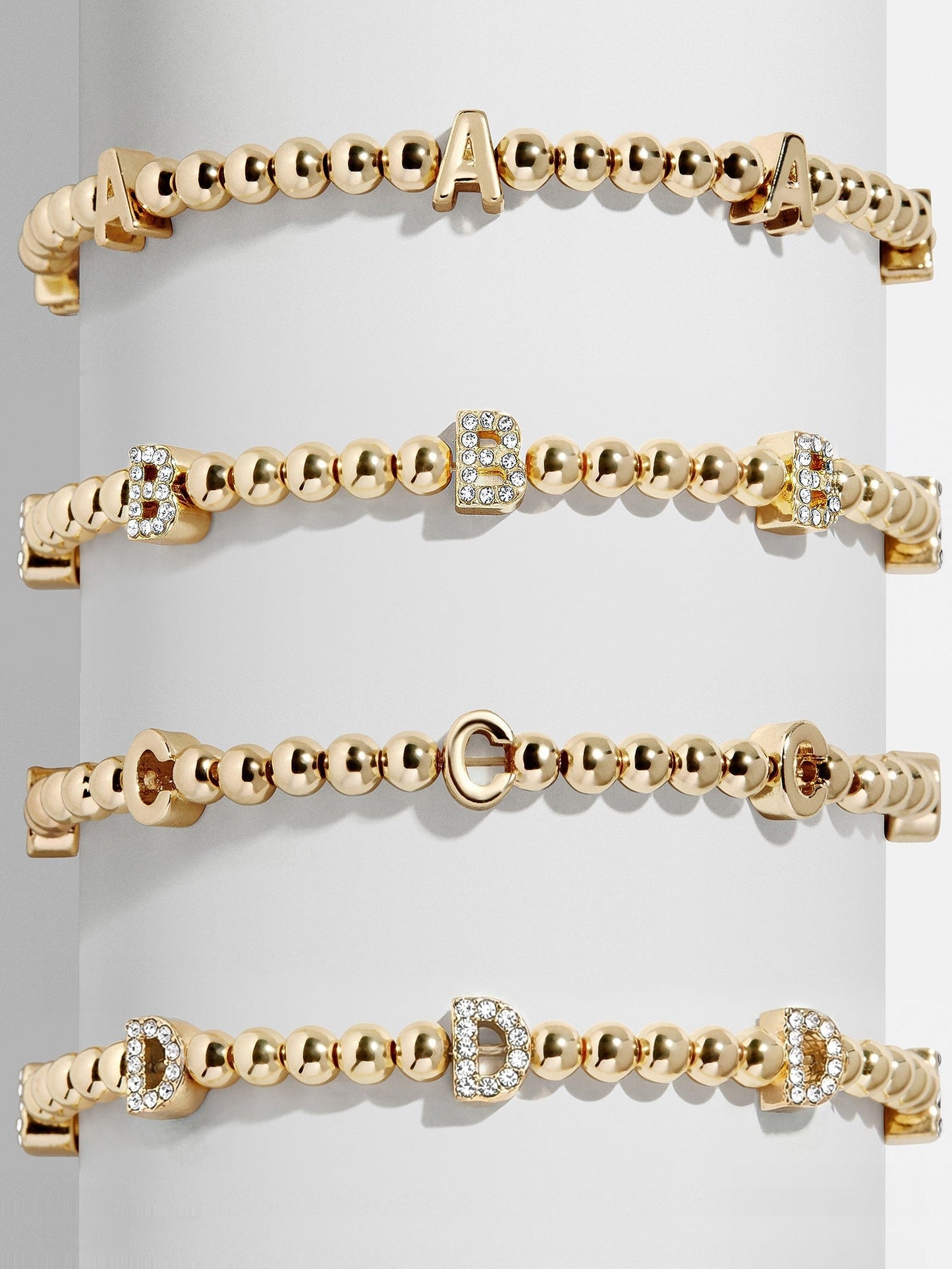 Gold Repeating Initial Pisa Bracelet - A