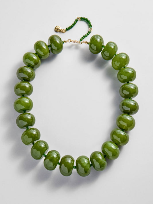 Joan Semi-Precious Necklace - Dark Olive