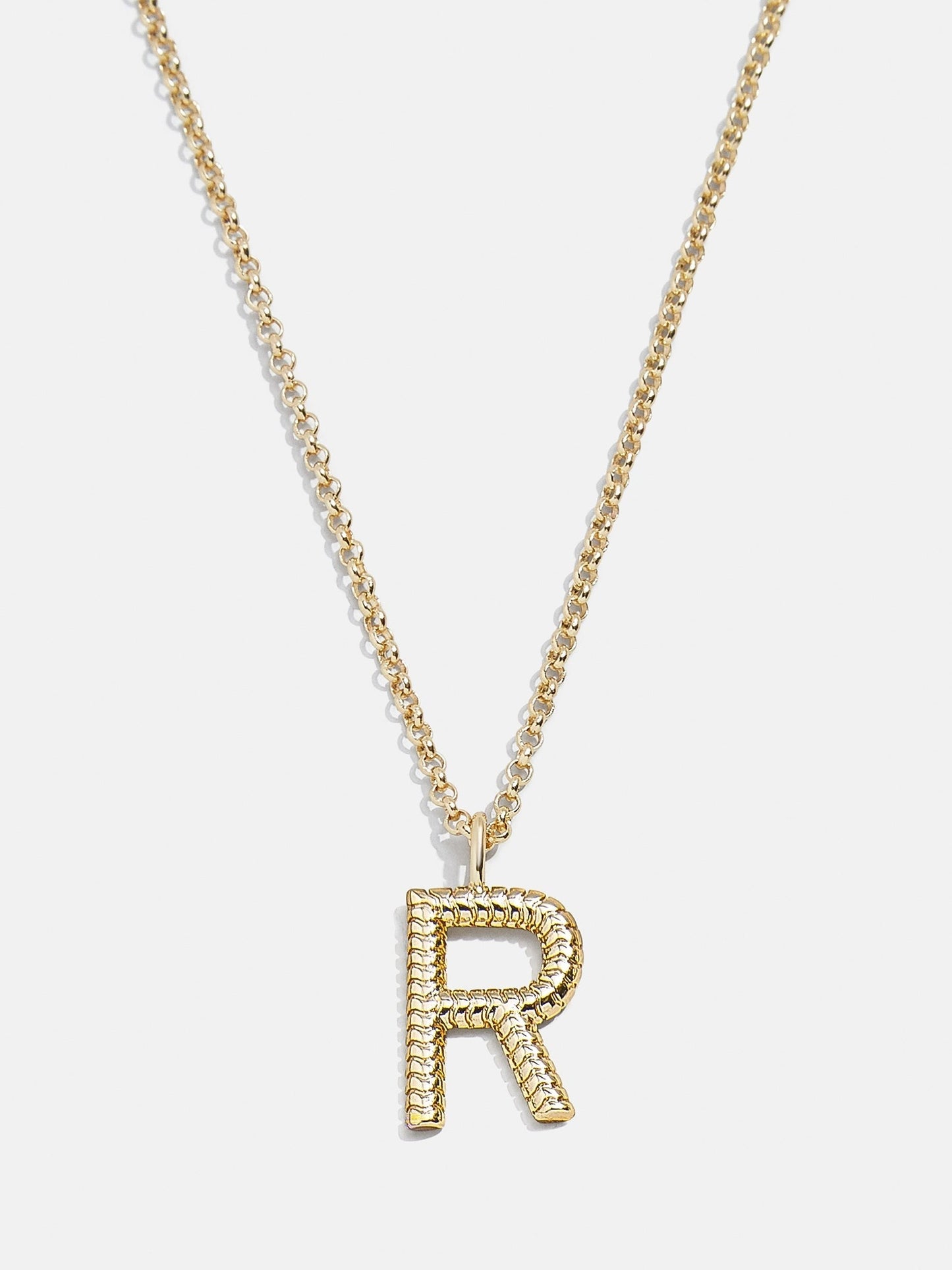 Classic Initial Necklace - Ribbed Initial