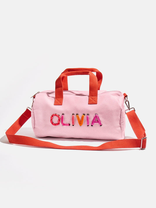 Thready to Go Kids' Custom Duffle - Pink/Red Multi