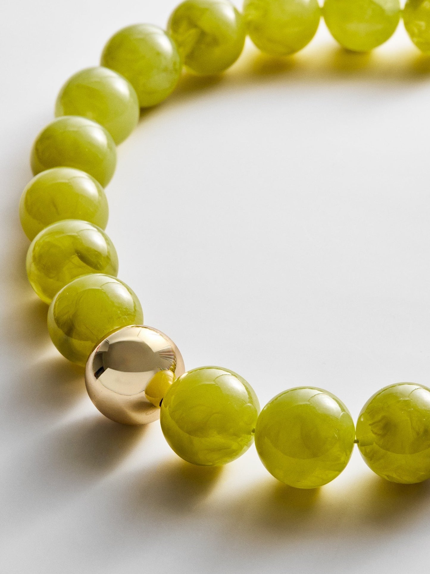 Jane Beaded Necklace - Olive Jade