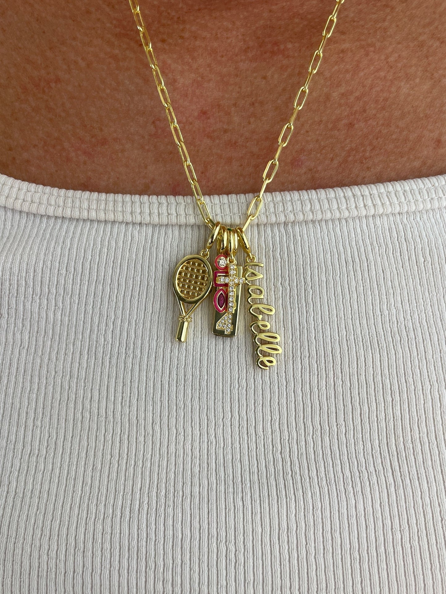 Script Custom Nameplate Charm - Gold