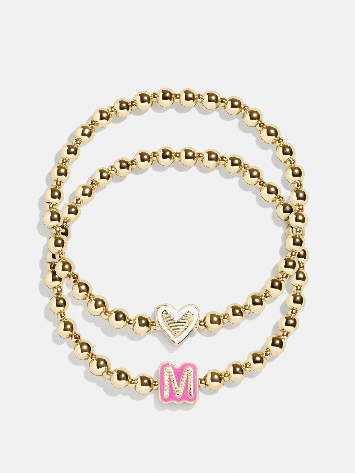 Initial & Heart Kids' Pisa Bracelet Set - Gold