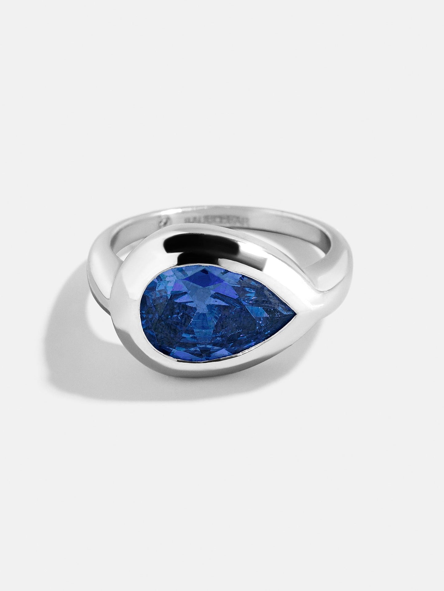 Silver Cubic Zirconia Custom Birthstone Ring - Sapphire