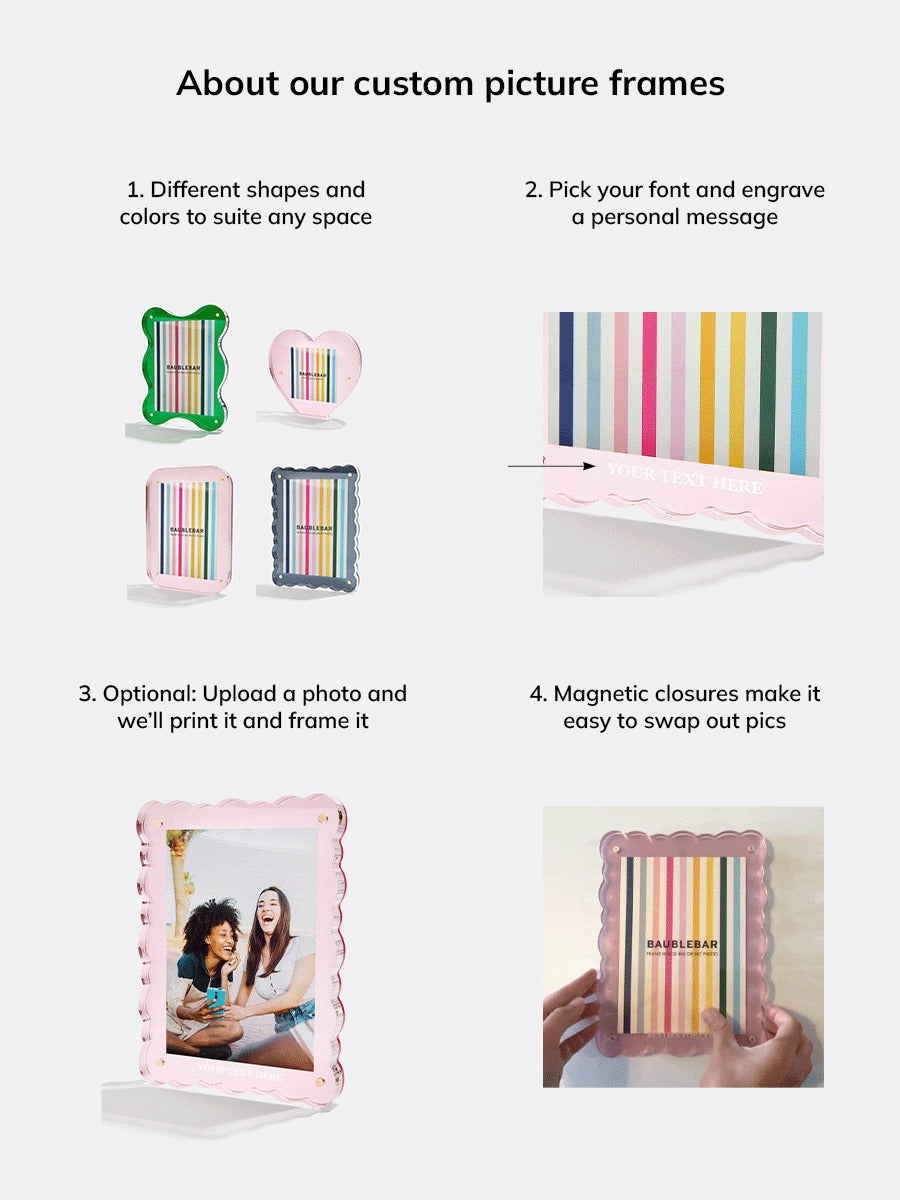 Picture Perfect Horizontal Acrylic Frame - Scalloped Shape