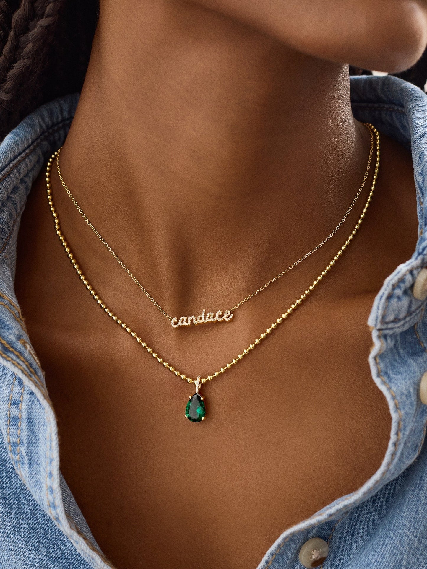 Esther 18K Gold Plated Sterling Silver Birthstone Necklace - Rose