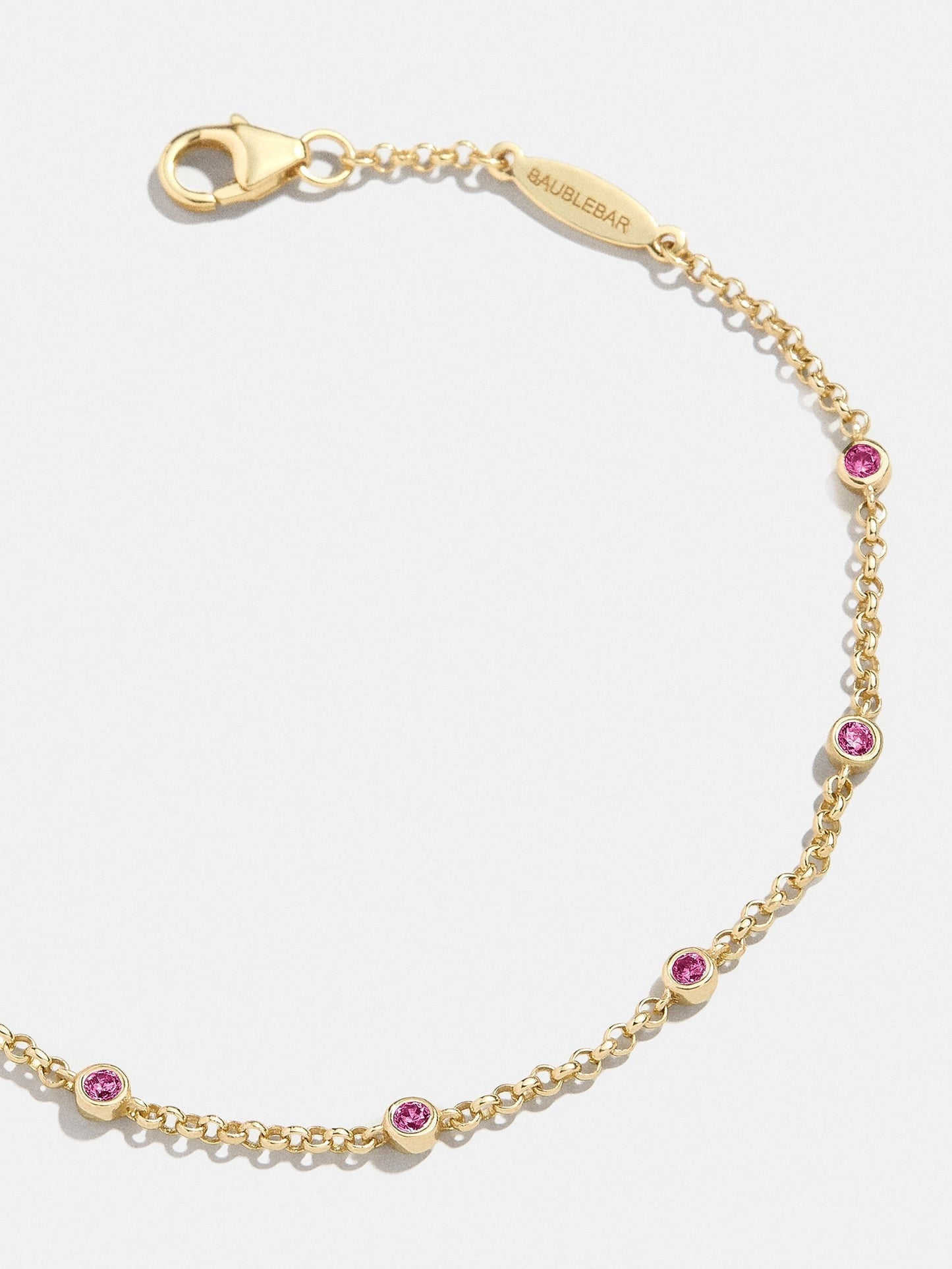 Yasmine 18K Gold Birthstone Bracelet - Ruby