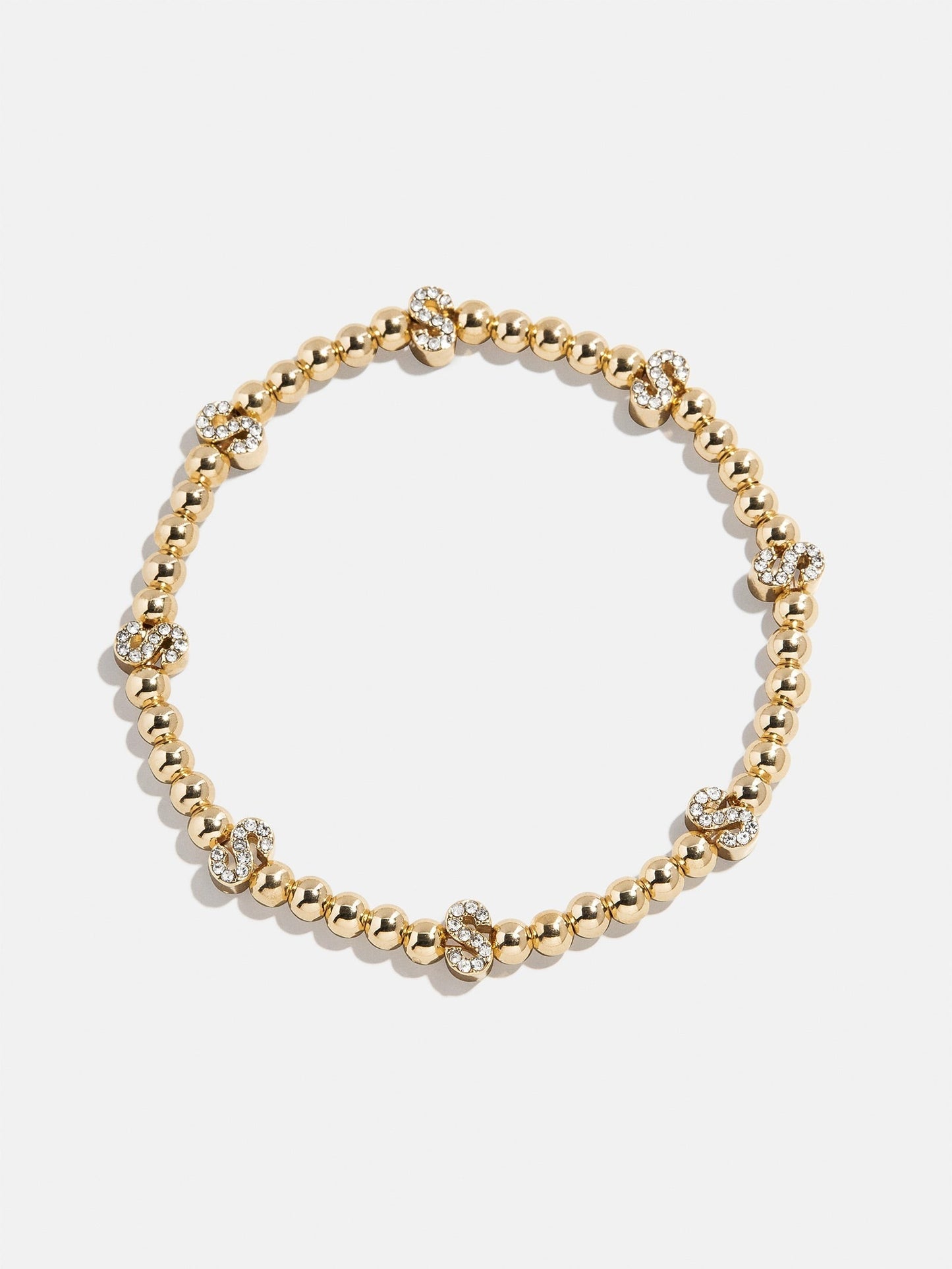 Gold/Pavé Repeating Initial Pisa Bracelet - S