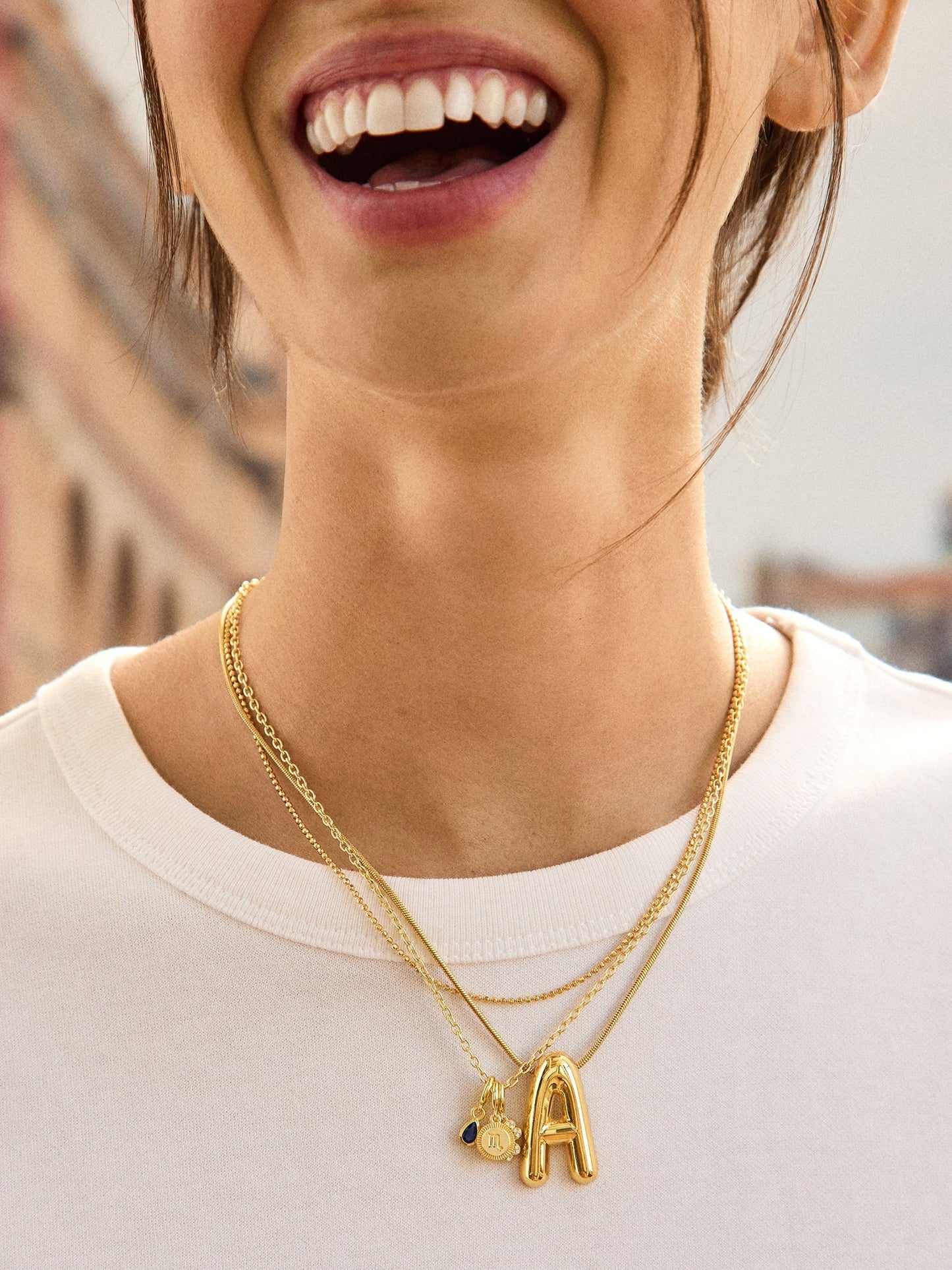 Cluster Charm Necklace - Cable Chain
