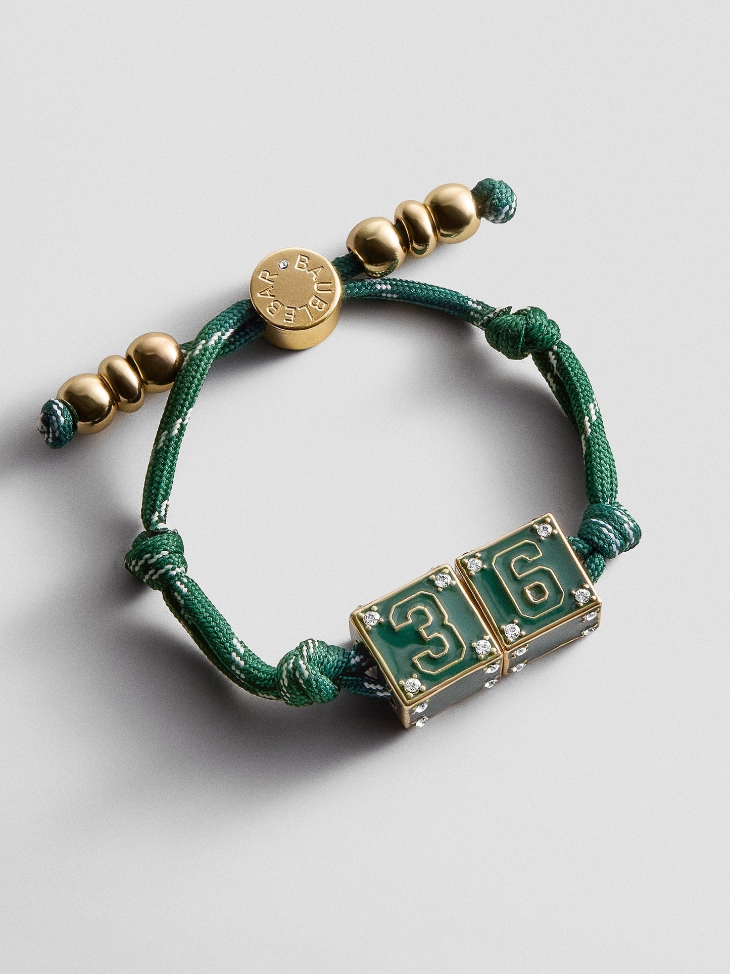 Block Party Varsity Number Custom Bracelet - Dark Green Double Digit
