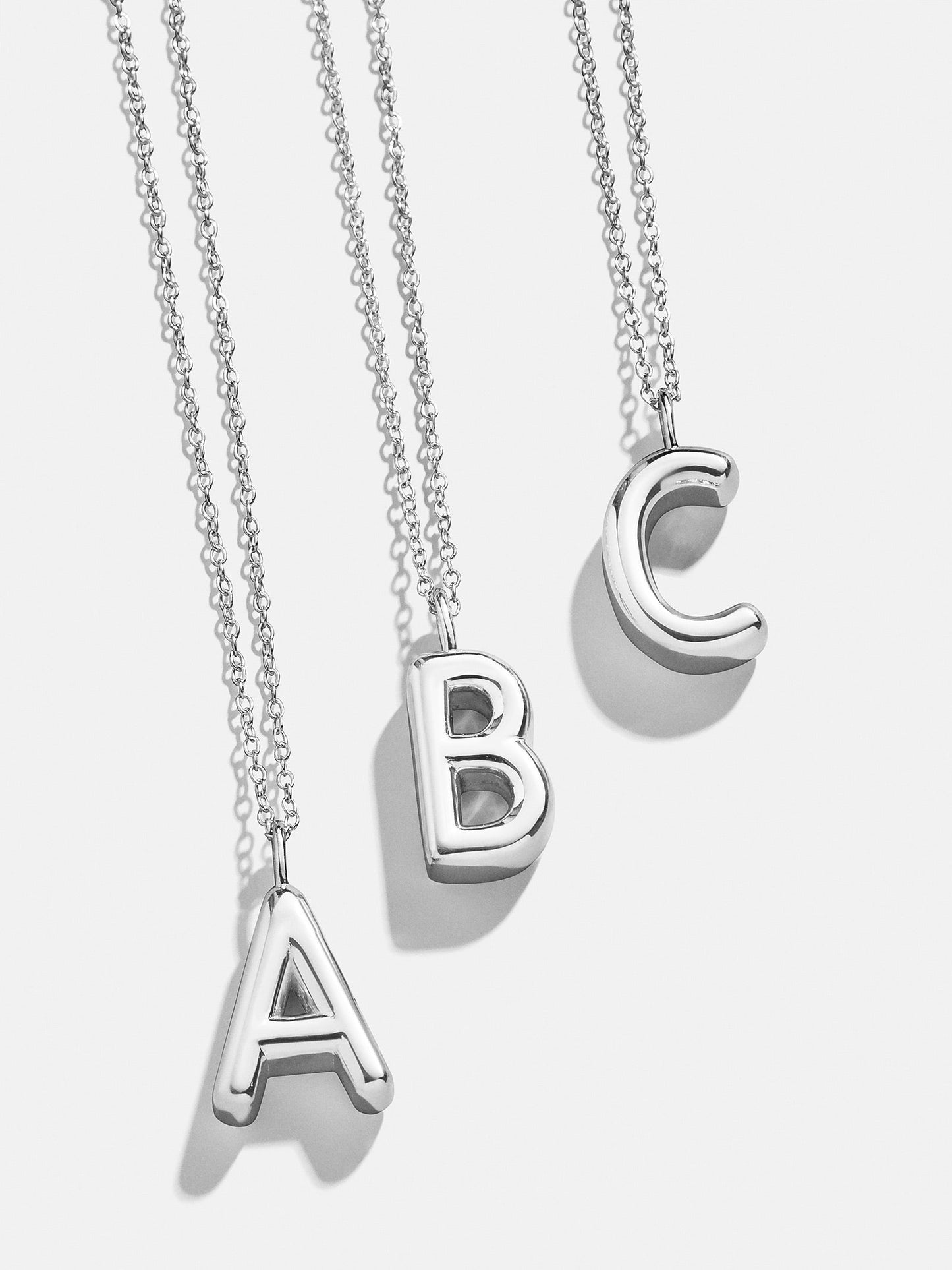 Classic Silver Initial Necklace - Silver