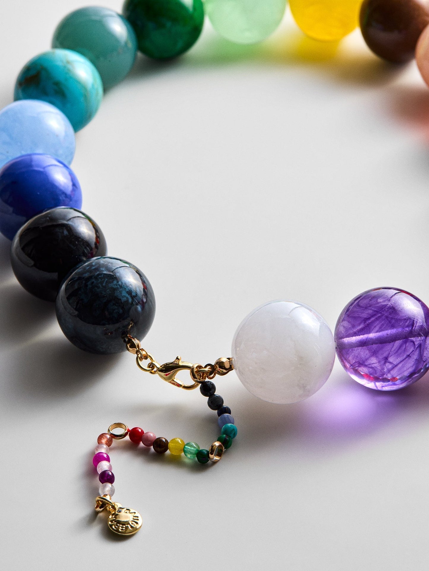 Jane Beaded Necklace - Rainbow Bead