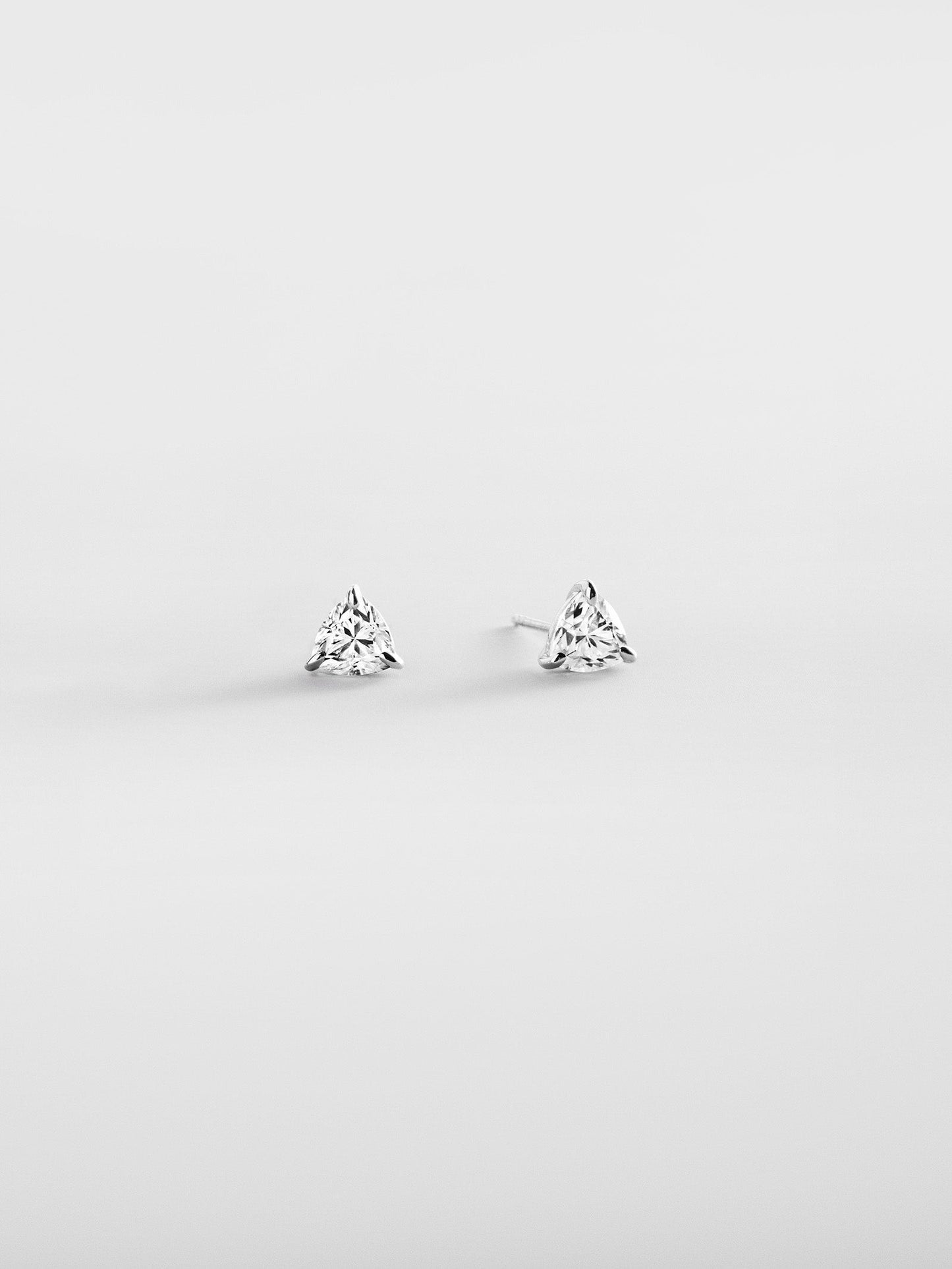 Debra 14K Gold Earrings - Trillion Stone