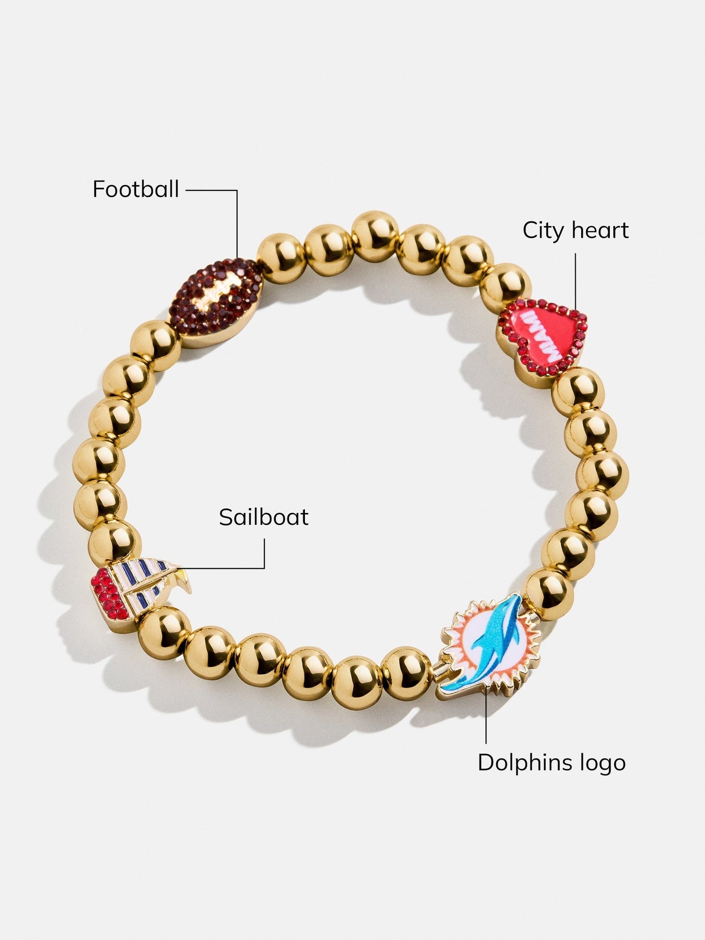 NFL Pisa Charm Bracelet - Miami Dolphins