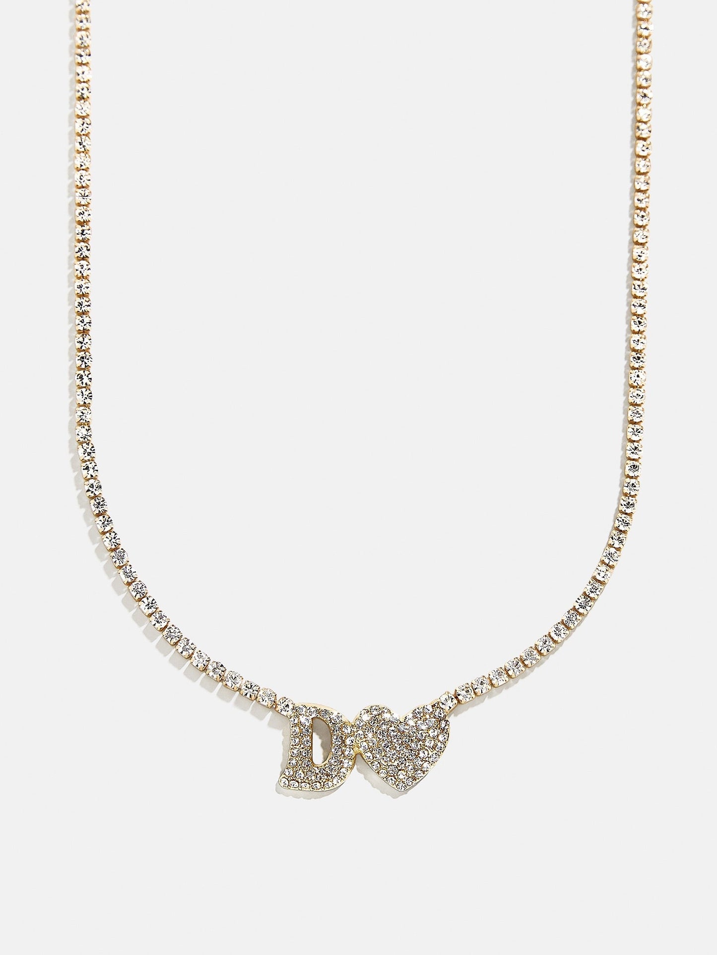 Love Letter Kids' Initial Tennis Necklace - Gold/Pavé
