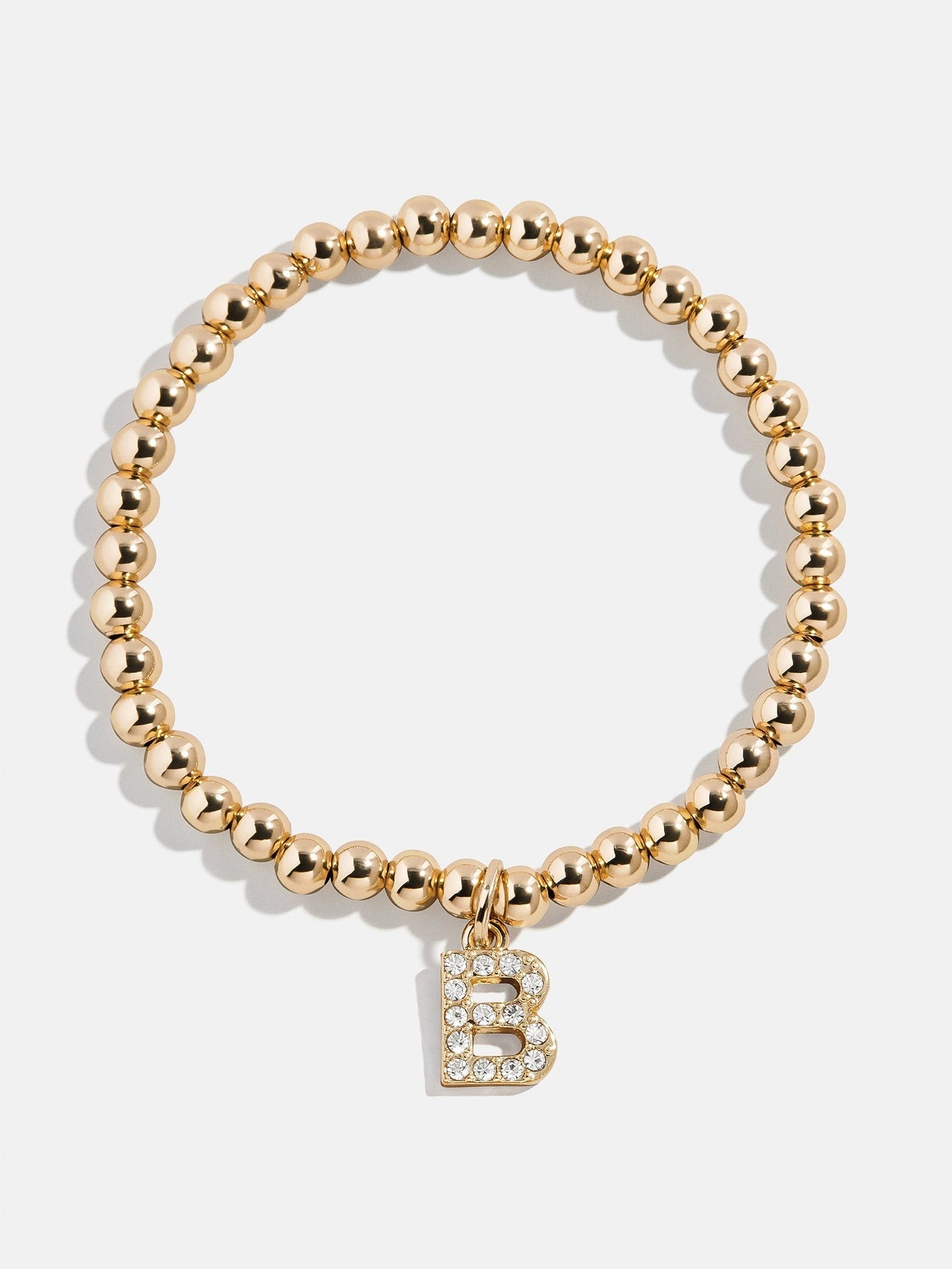 Gold/Pavé Dangle Charm Initial Pisa Bracelet - B