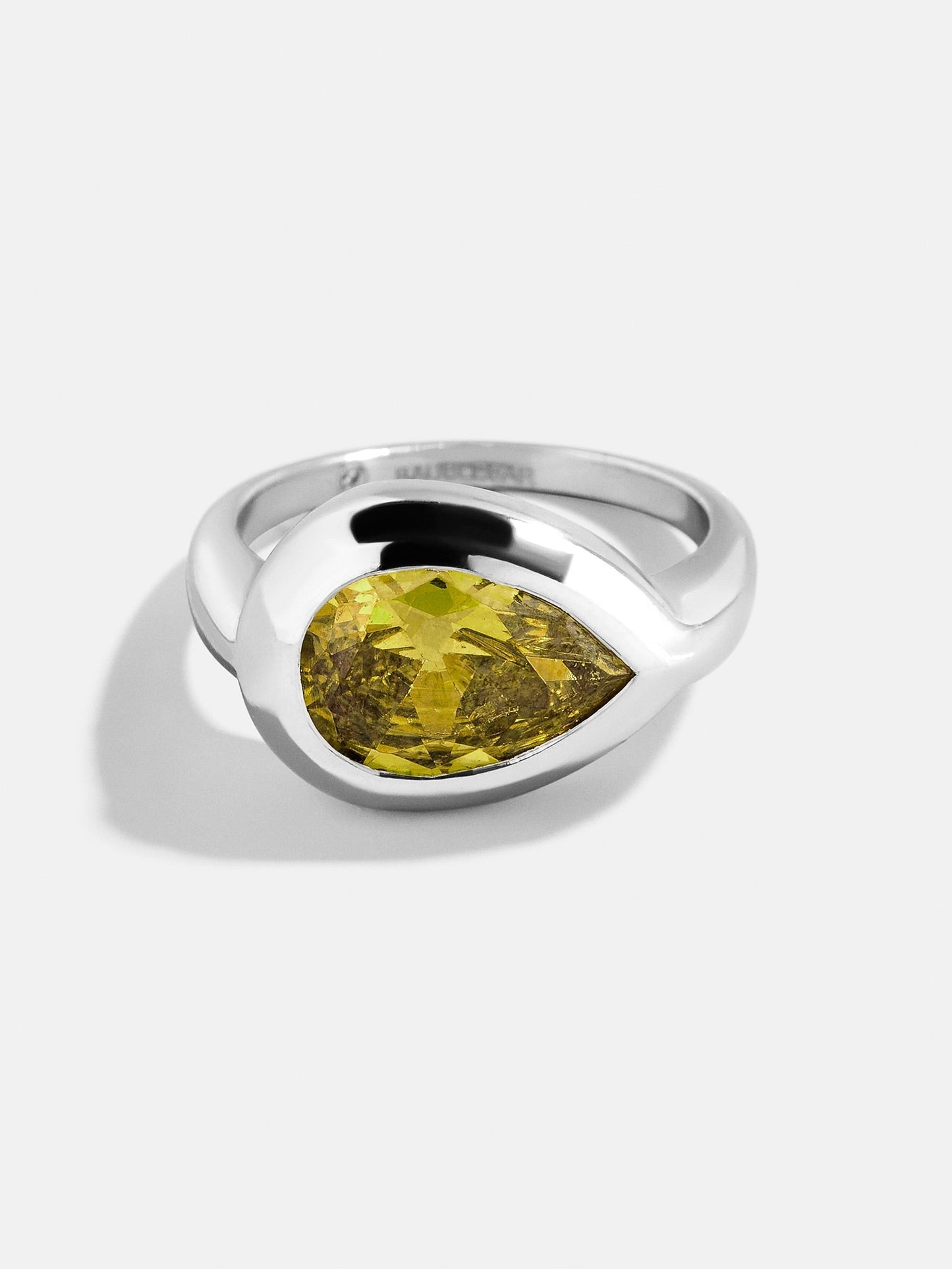 Silver Cubic Zirconia Custom Birthstone Ring - Peridot
