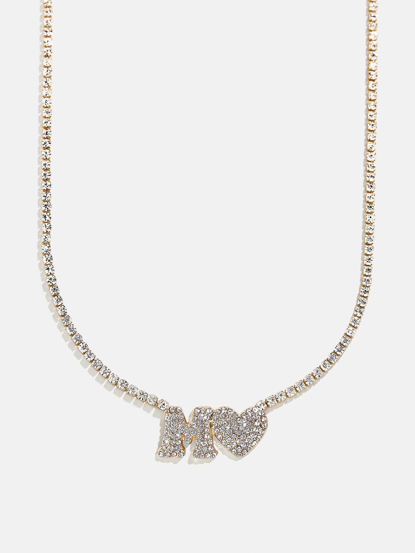 Love Letter Kids' Initial Tennis Necklace - Gold/Pavé