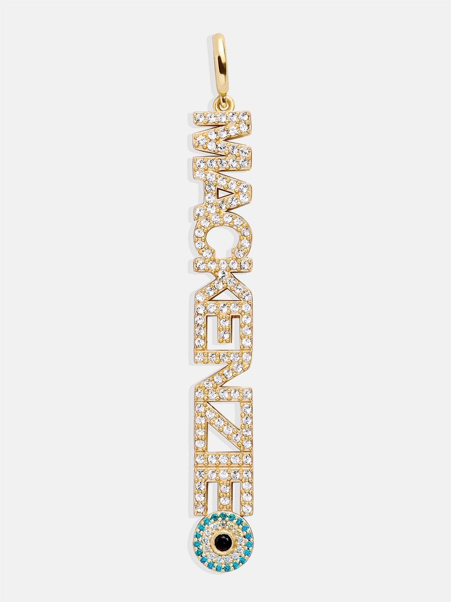 Motif Custom Nameplate Charm - Gold/Pavé