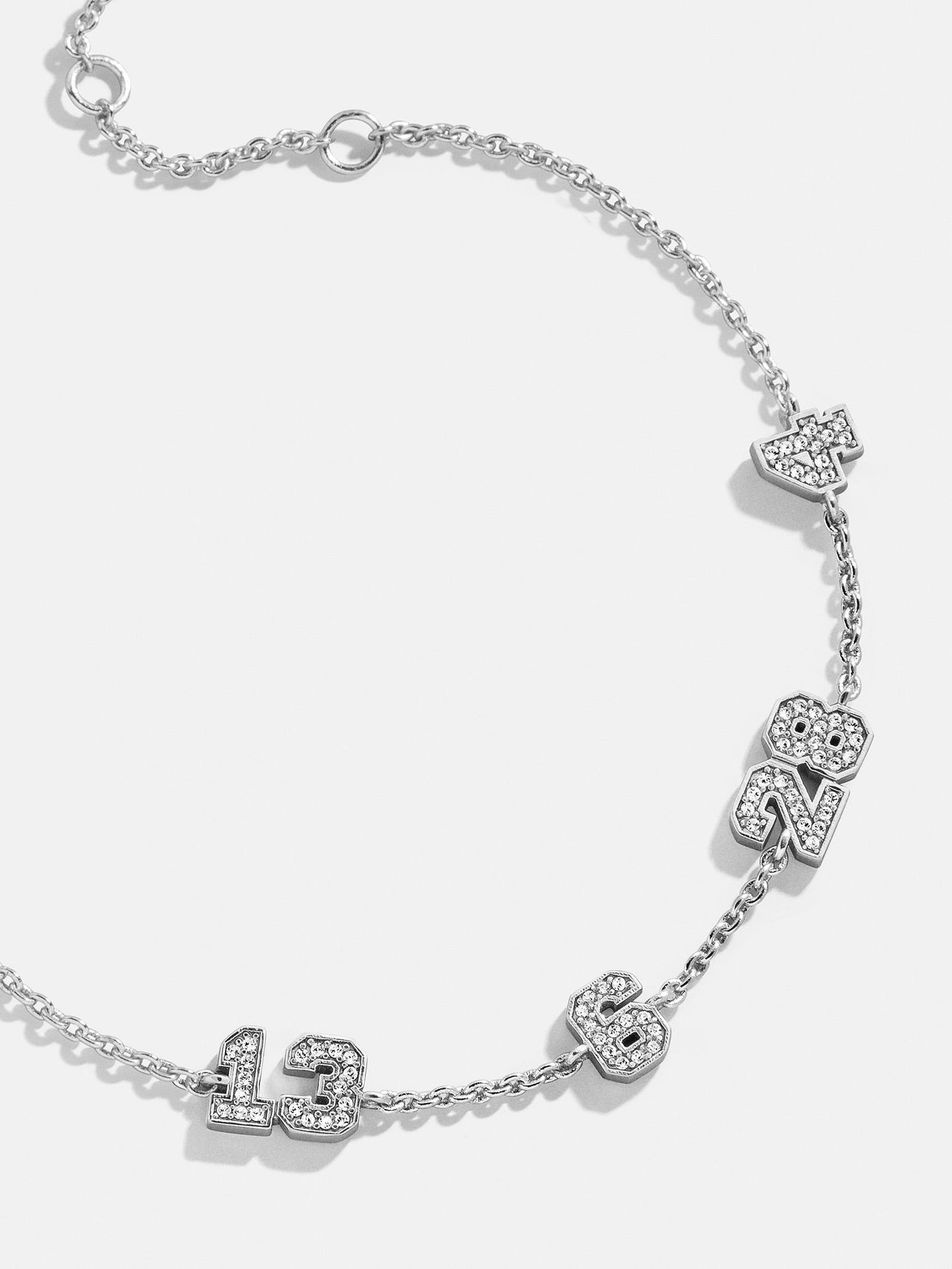 Varsity Number Custom Bracelet - Four Silver Stations