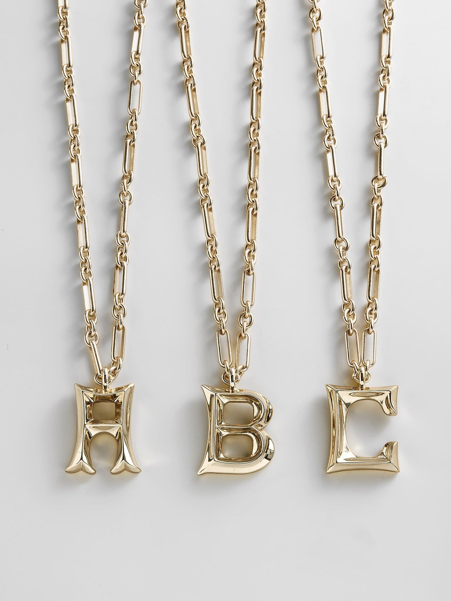 Oversized Gothic Custom Initial Necklace - Oversized Gothic Initial