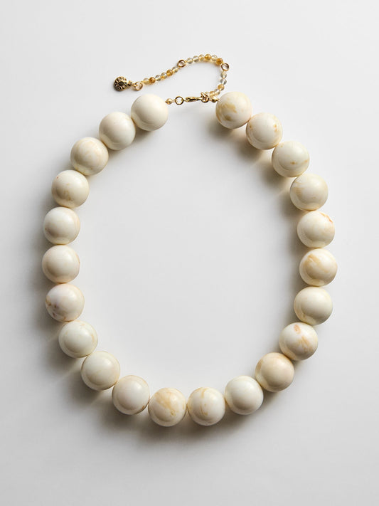 Jane Beaded Necklace - Smoky Ivory Quartz