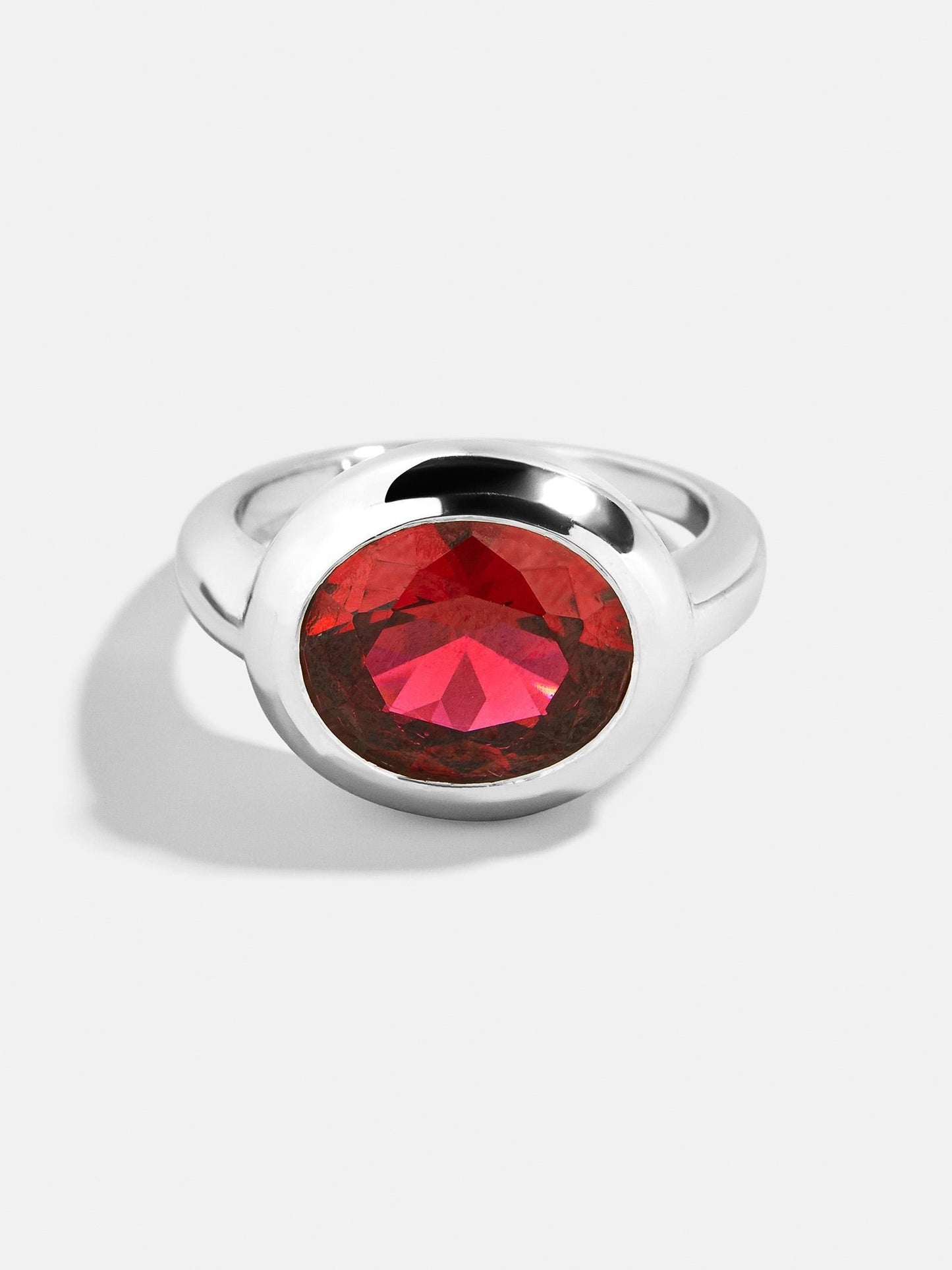 Silver Cubic Zirconia Custom Birthstone Ring - Garnet