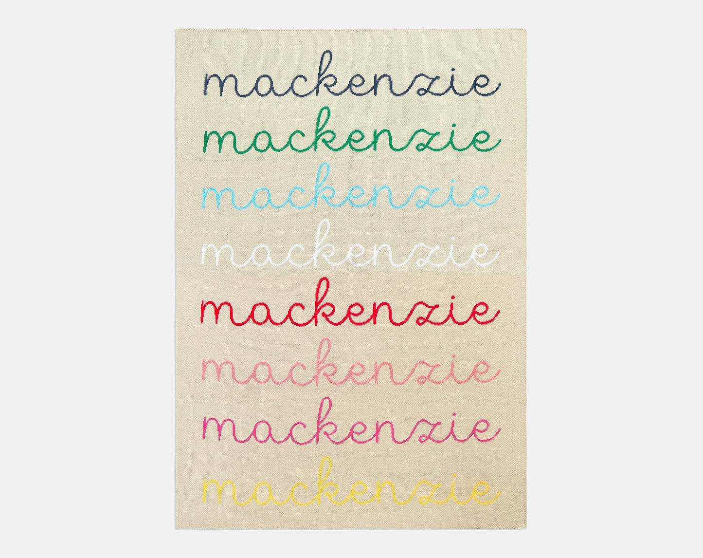 Script Ombre Name Custom Blanket - Beige/Multi