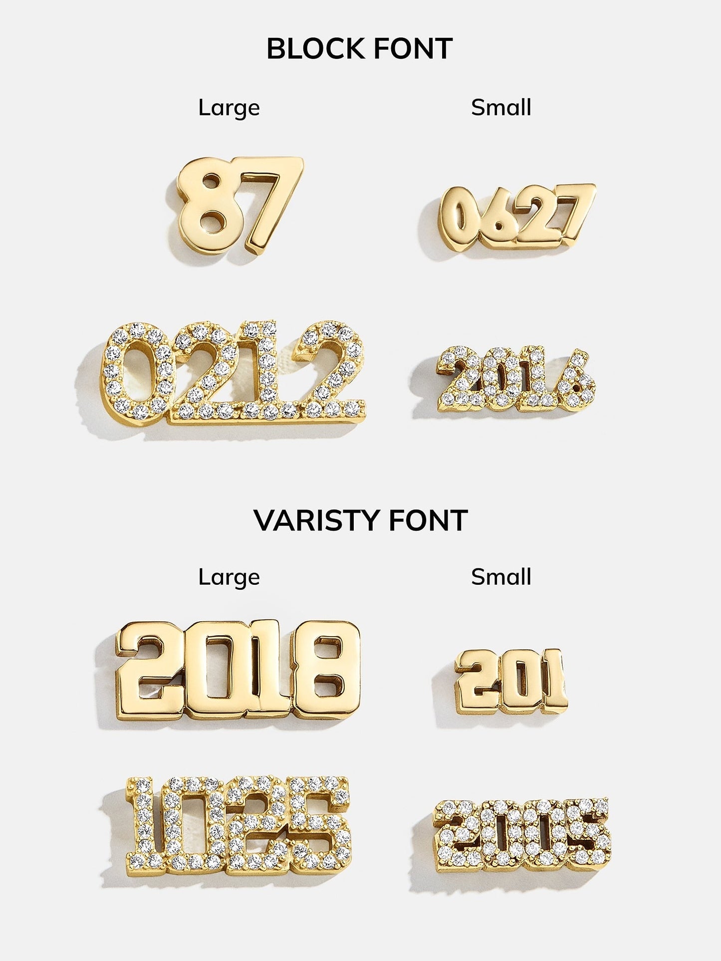 14K Gold Block Font Custom Number Bracelet - Block Font Numbers