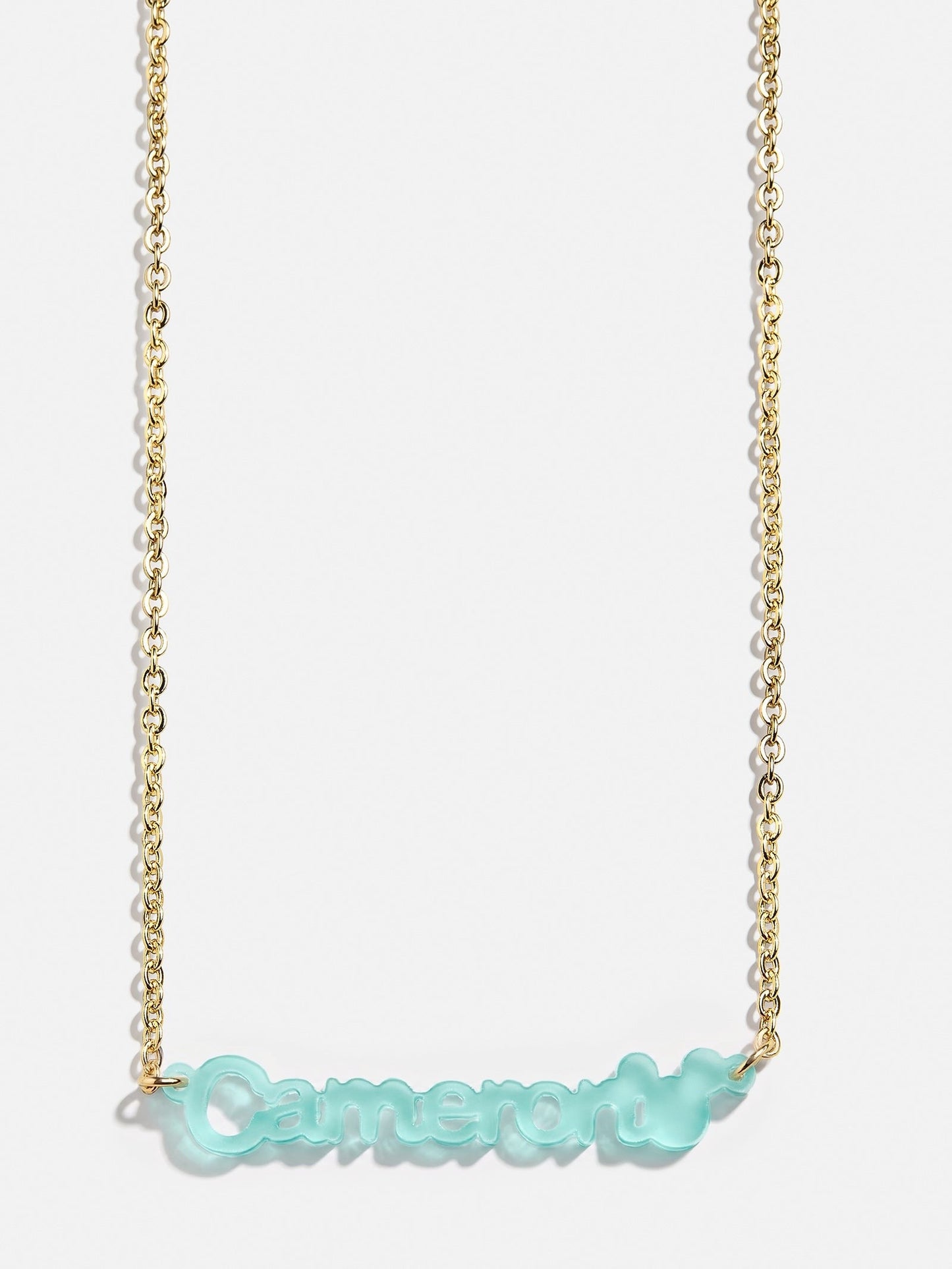 Disney Mickey Mouse Acrylic Custom Nameplate Necklace - Translucent Aqua