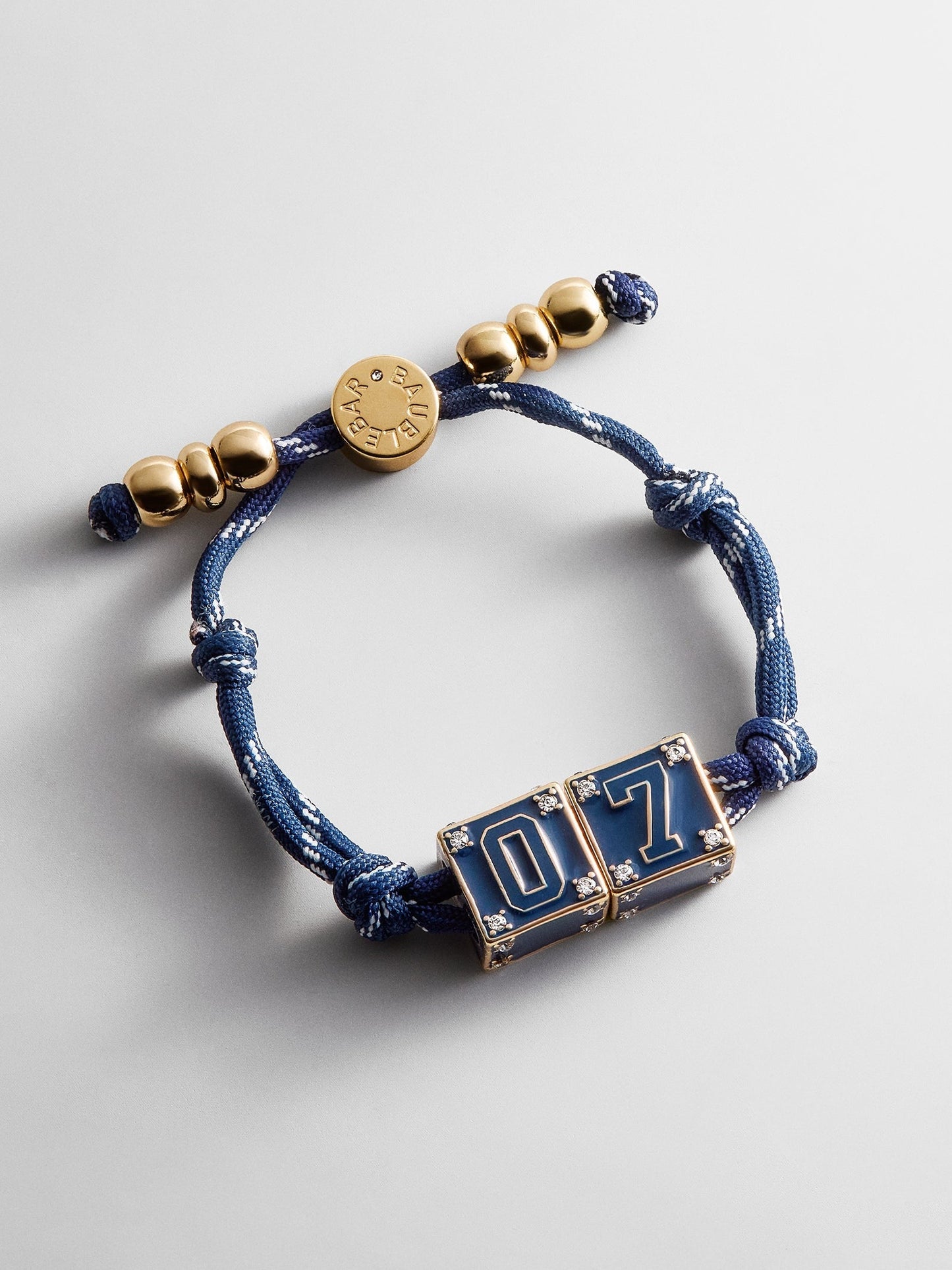 Block Party Varsity Number Custom Bracelet - Navy Double Digit