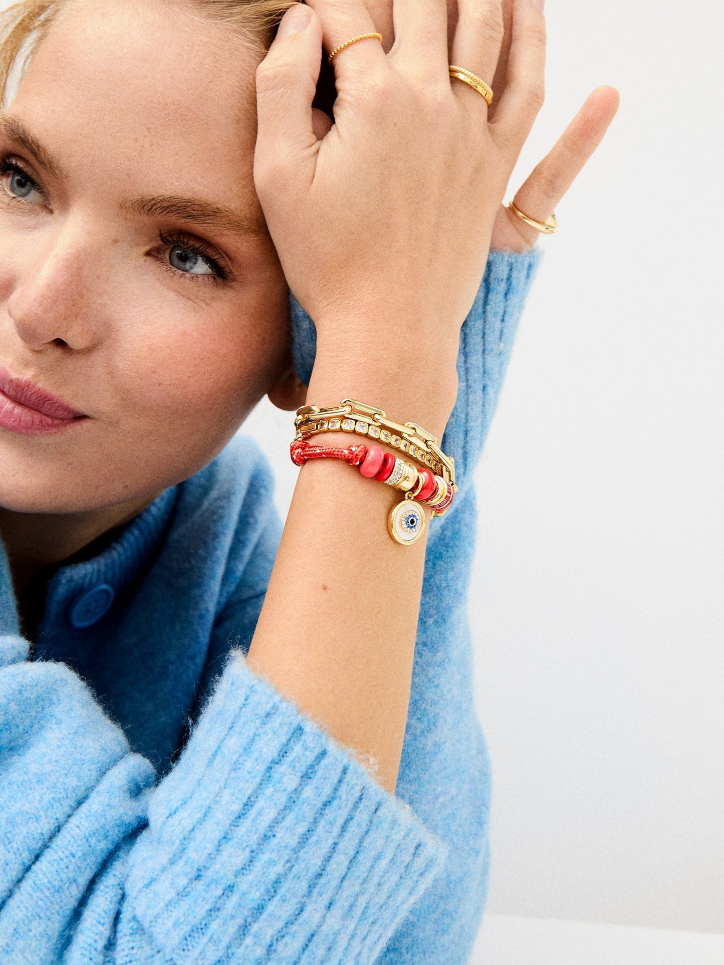 Eye Candy Evil Eye Paracord Bracelet - Red