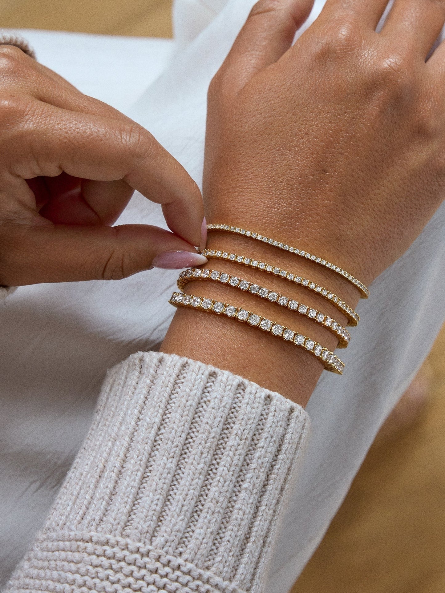 Billie 18K Gold Tennis Bracelet - 18K Gold Plated Sterling Silver