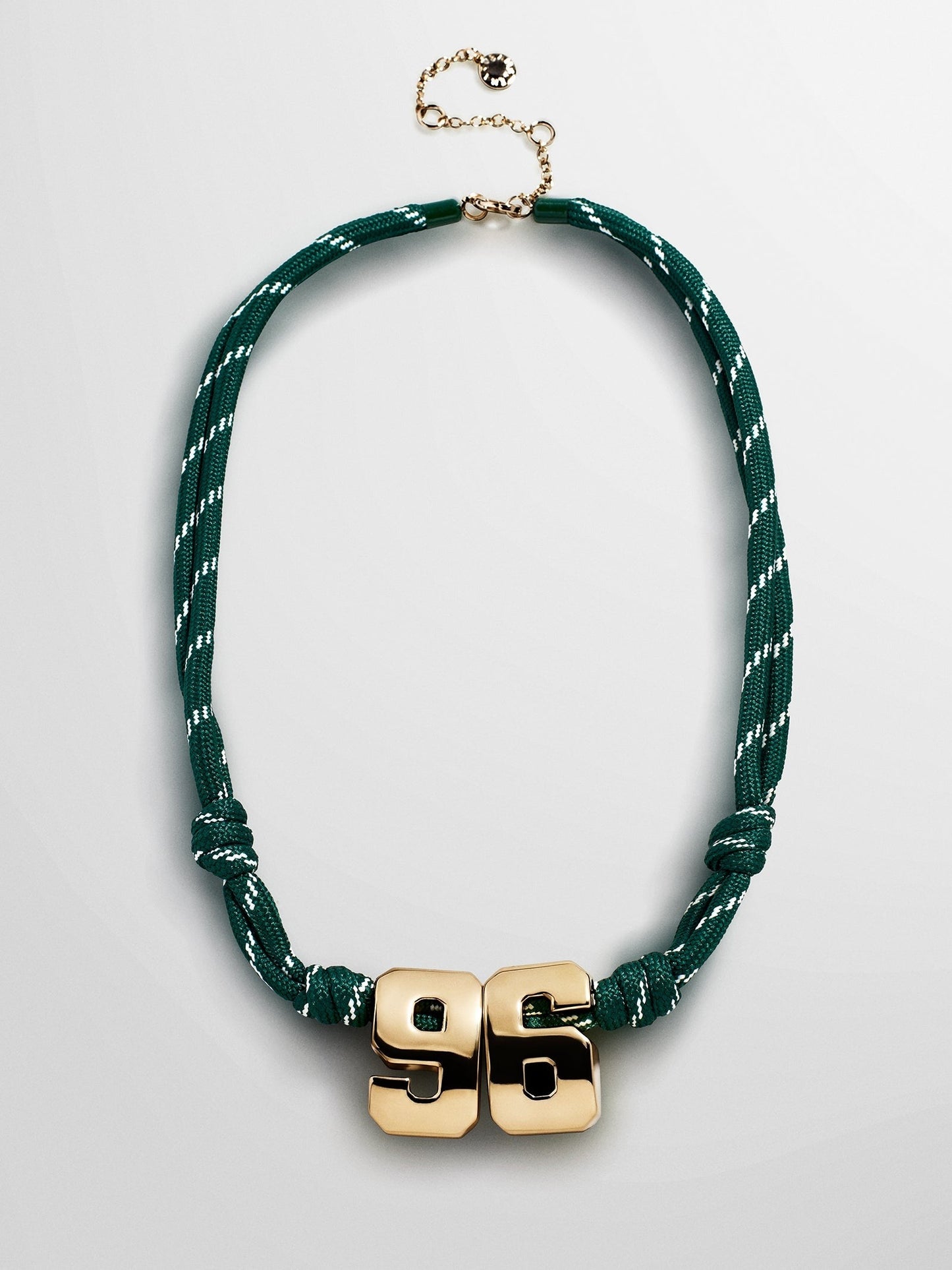 Knotty Varsity Custom Necklace - Dark Green Double Digit