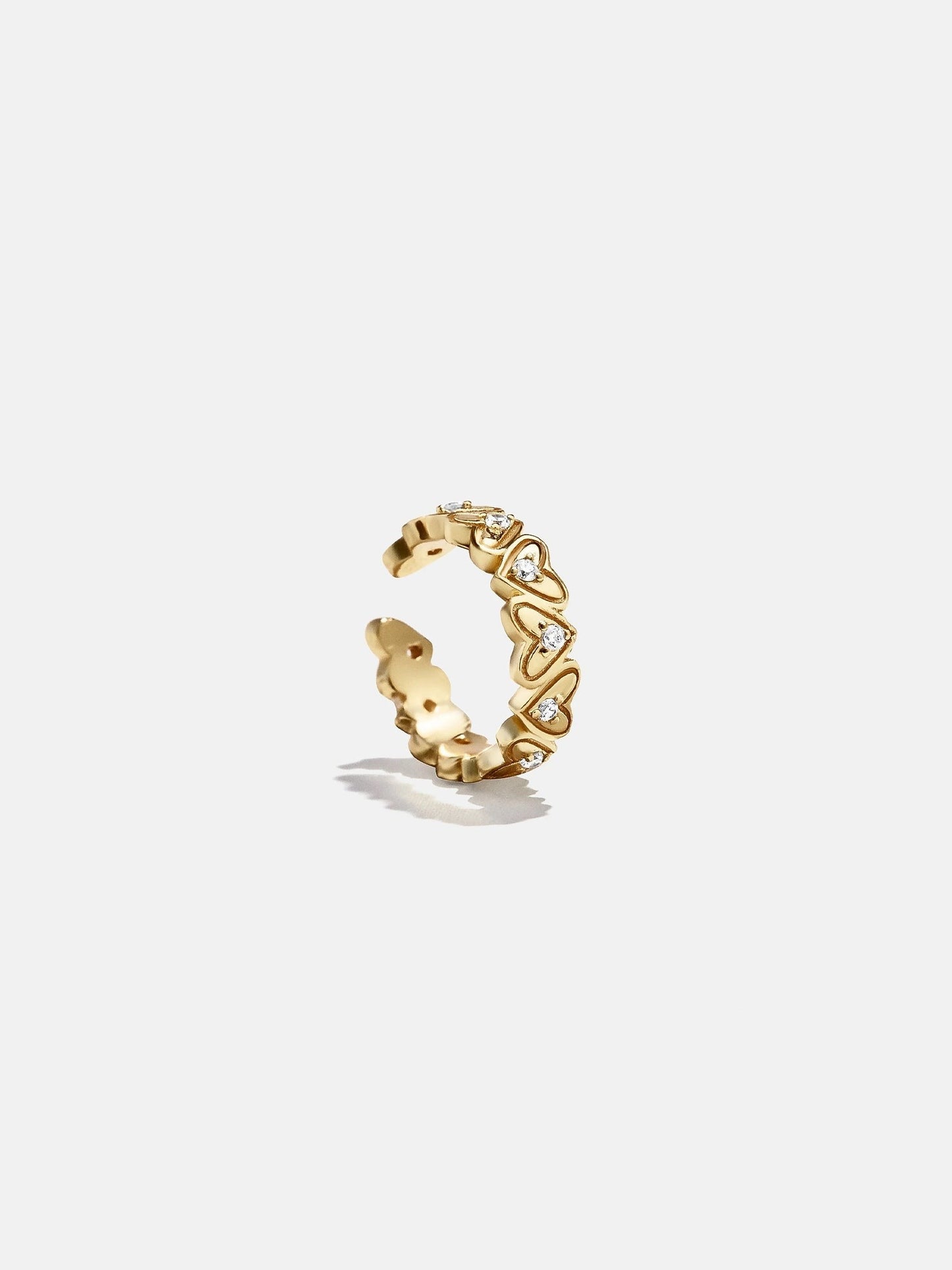 18K Gold Heart Ear Cuff - Heart