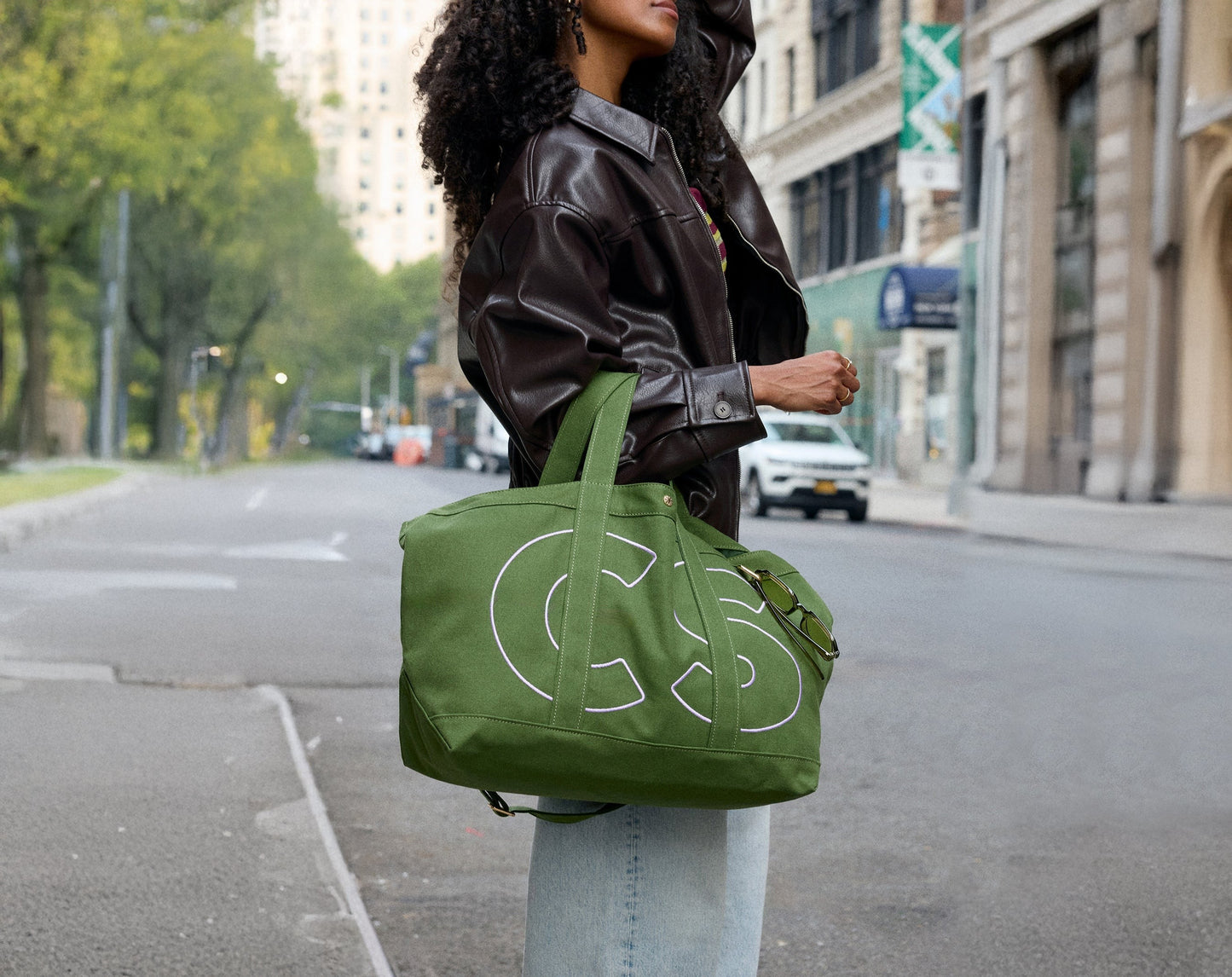 Solid Custom Alpha Tote - Olive Green