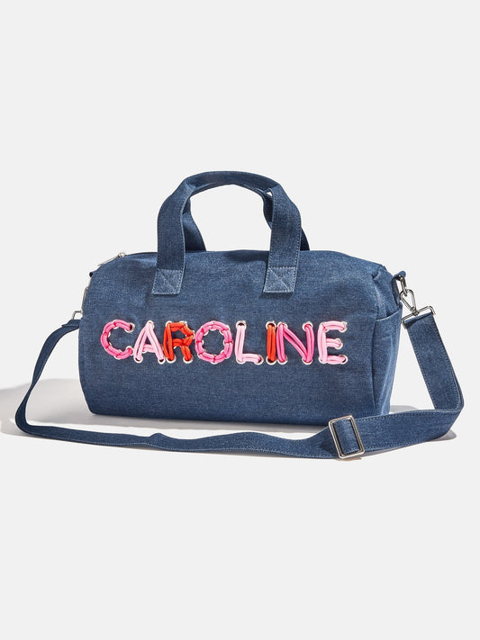 Thready to Go Kids' Custom Duffle - Dark Denim/Pink Multi